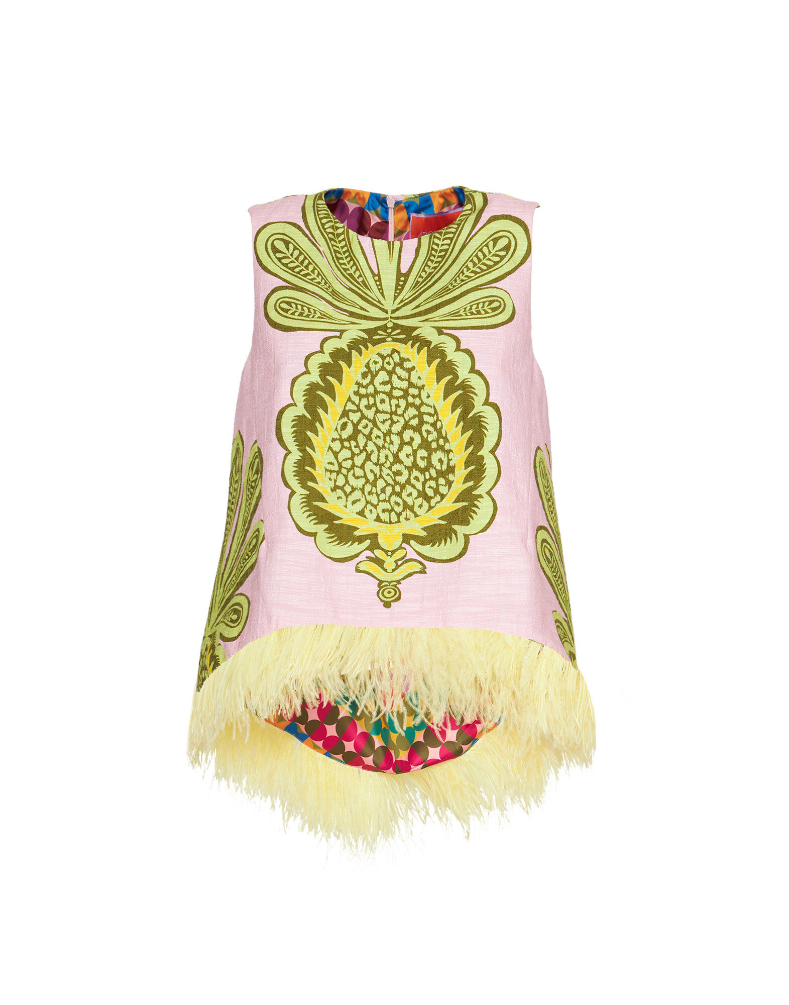 La DoubleJ La Scala Top (With Feathers) Big Pineapple Pink TOP0013COT005PNP01PI01