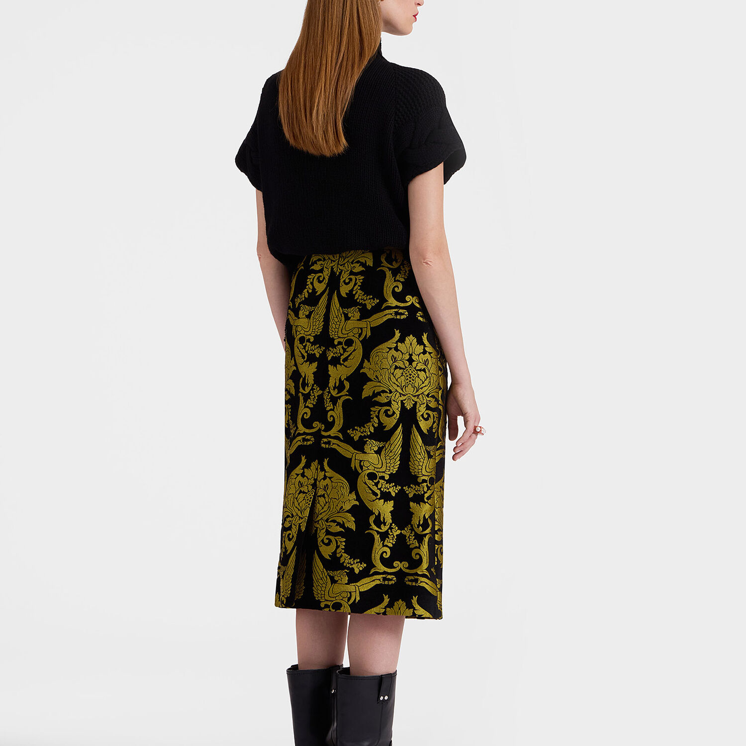 Shop La Doublej Pencil Skirt In Cherubs Black