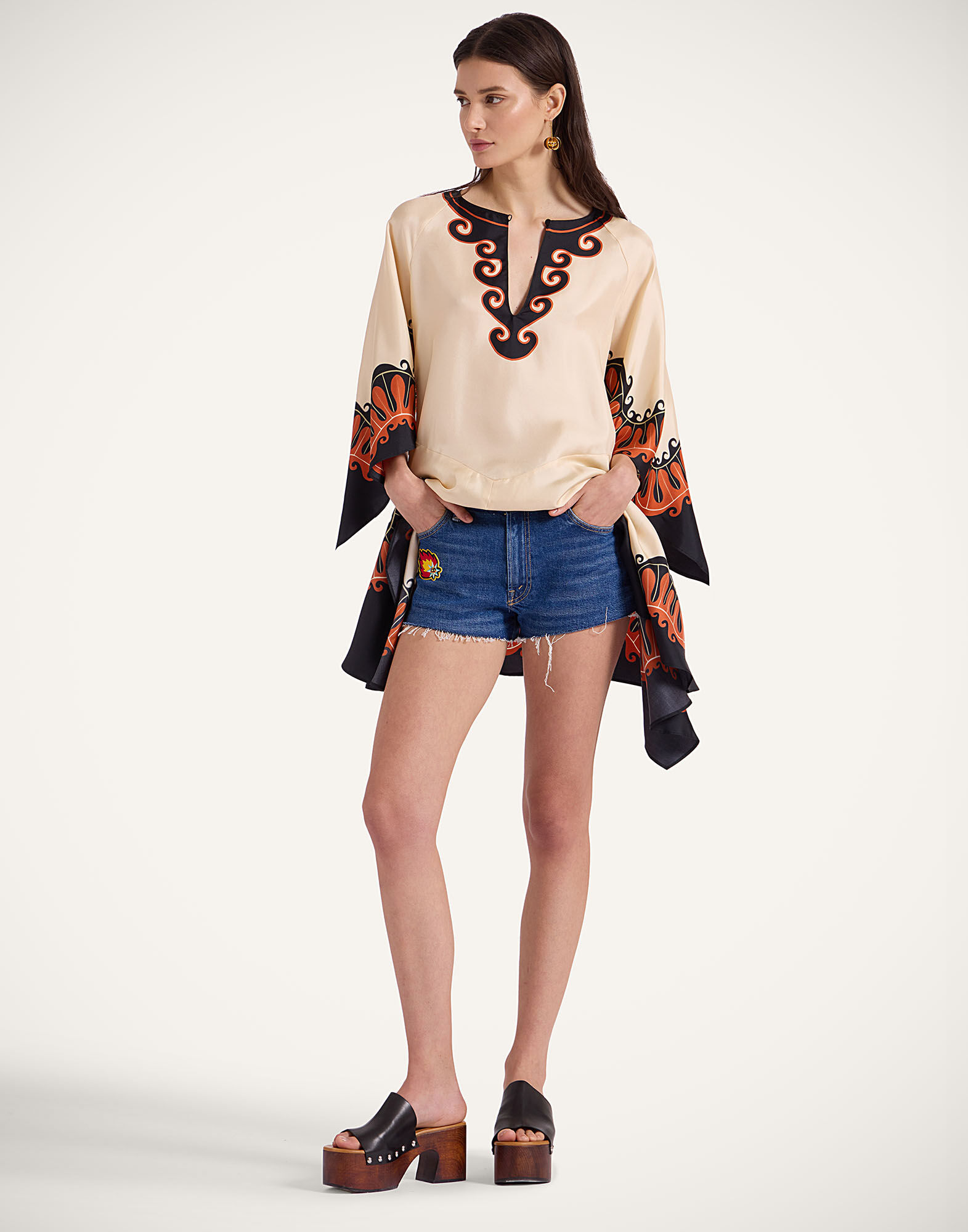 La DoubleJ Malibu Mini Dress Pacific Plac&eacute;e Dark Orange DRE0844SIL001PCF03OR03