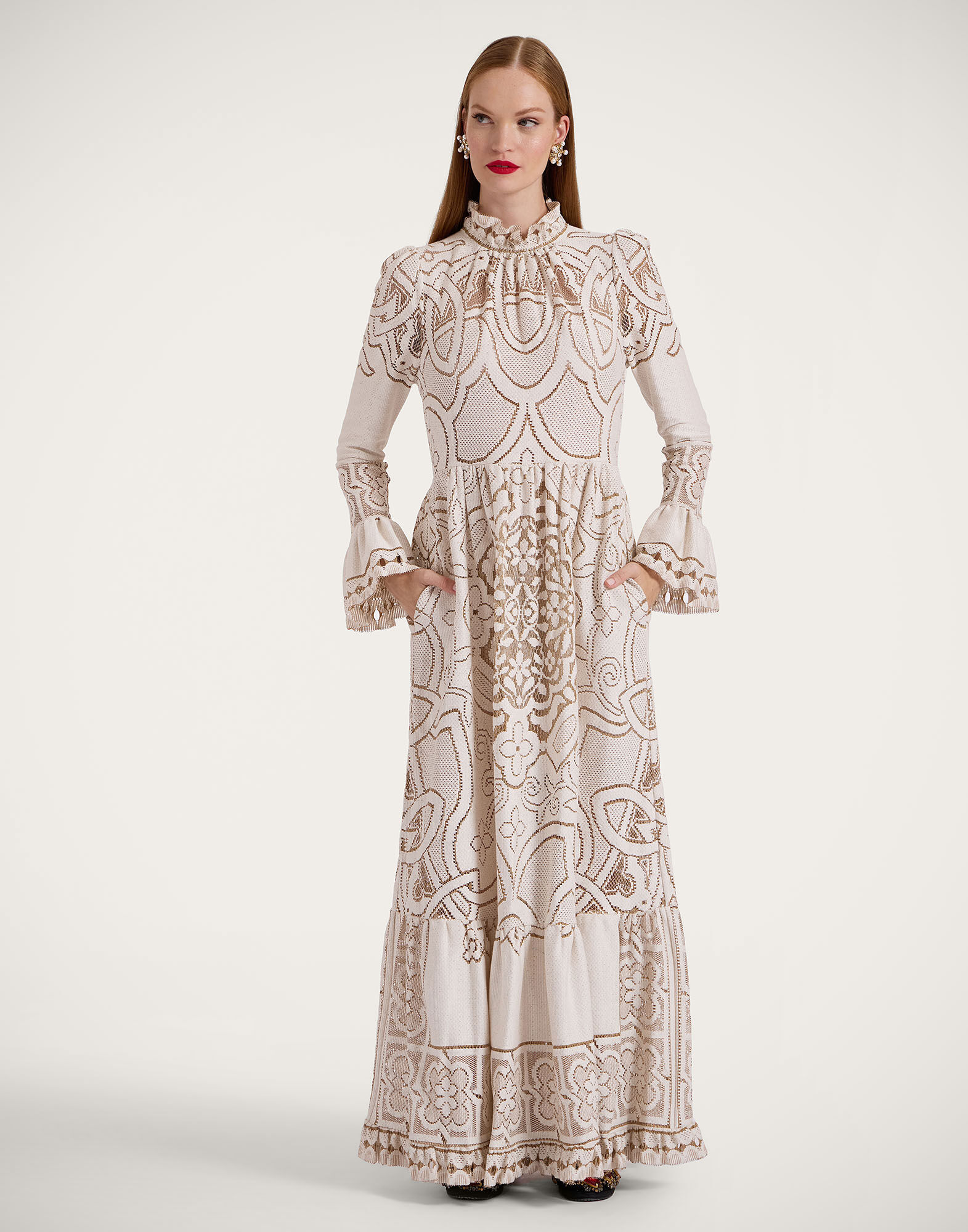 La DoubleJ Lacey Visconti Dress Solid White Smoke DRE0633EMB006SOLIDWH02