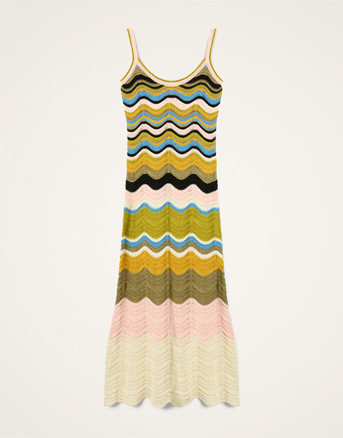 La DoubleJ Chevron Sundress Multicolor Geen &  Pink DRE0916KNI158VA499PI01