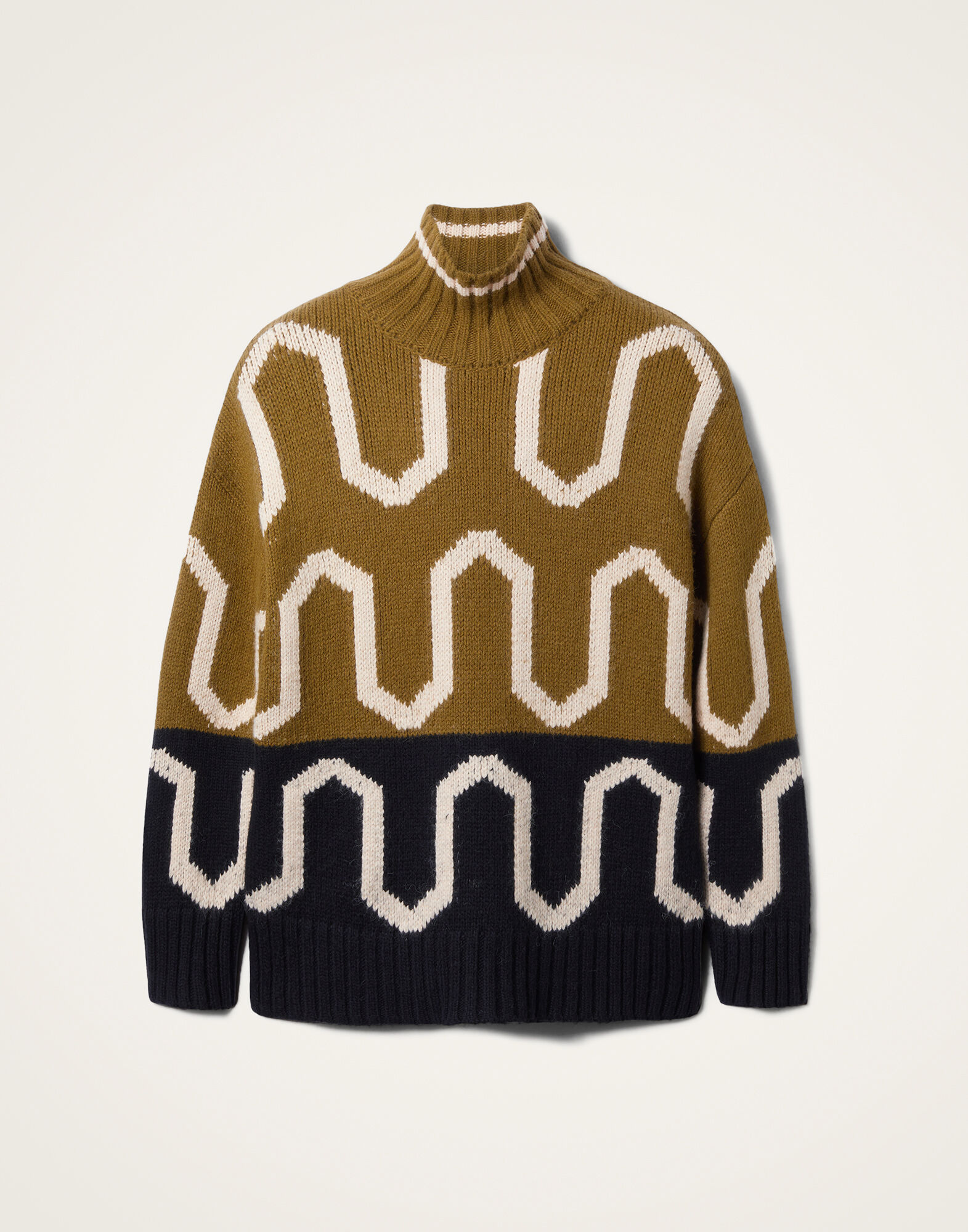 La DoubleJ Comber Turtleneck Green & Black PUL0225KNI134VA311GR02