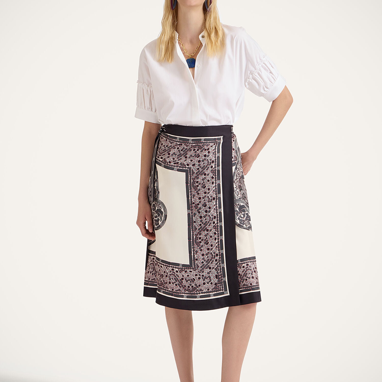 La Double J Pareo Midi Skirt
