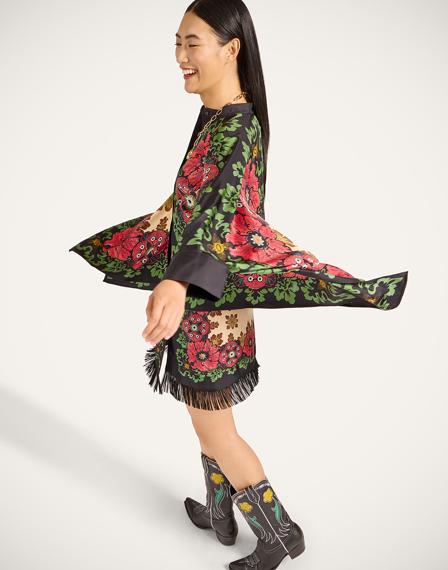 La DoubleJ Foulard Mini Skirt Bounty Plac&eacute;e Red SKI0173SIL006BOU01RE01