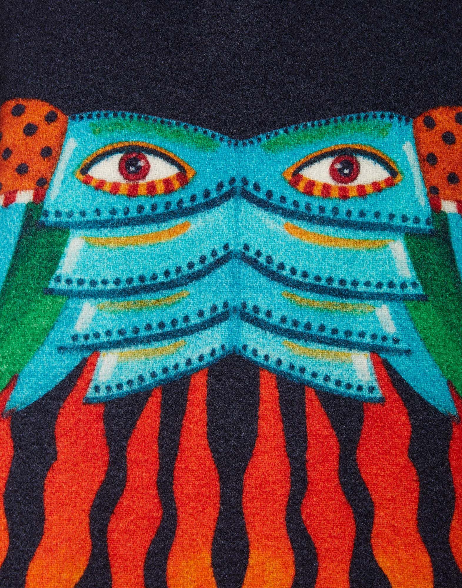 La DoubleJ Reversible Poncho Isis Nero Plac&eacute;e JAC0019PLA003ISI0002