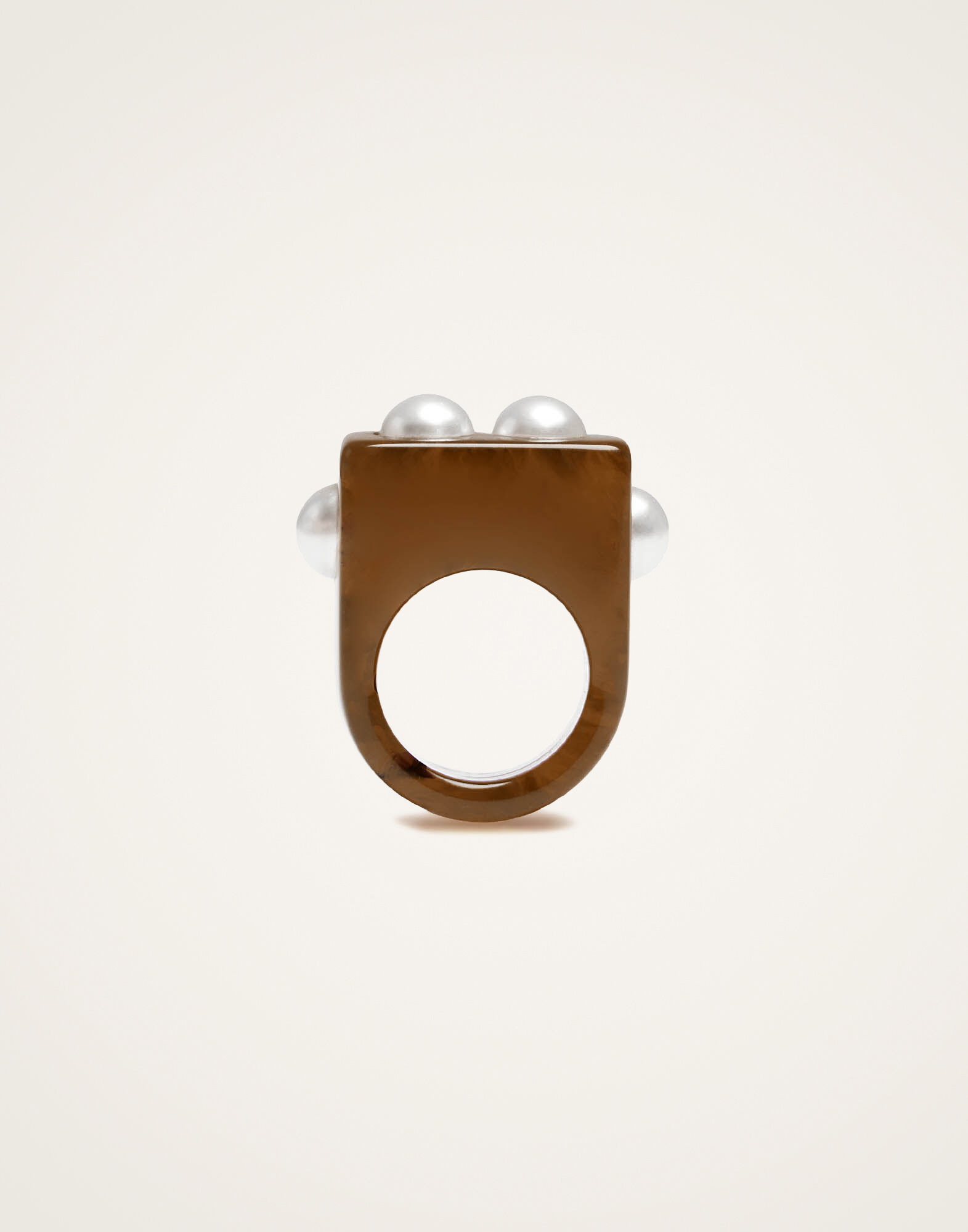 La DoubleJ Nefertiti Ring Solid Tortoiseshell RIN0007POL007SOLIDBR14