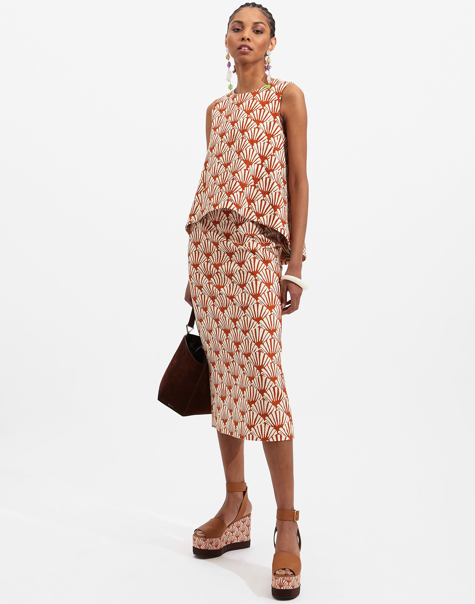 La DoubleJ Pencil Skirt Ventaglio SKI0011COT005VEN0001