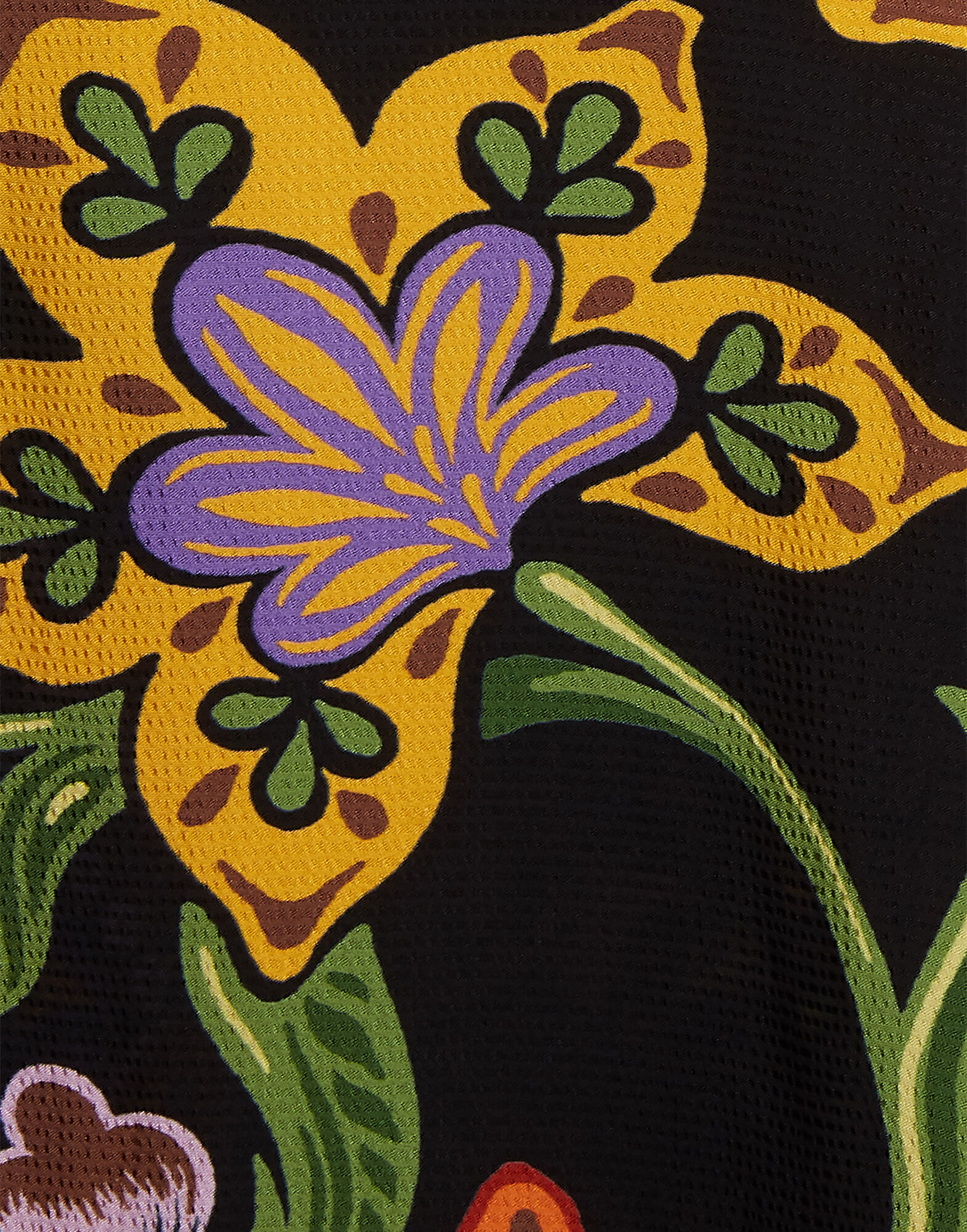 La DoubleJ Magnifico Dress Folk Flowers Nero Plac&eacute;e DRE0232VIS004FFL0004