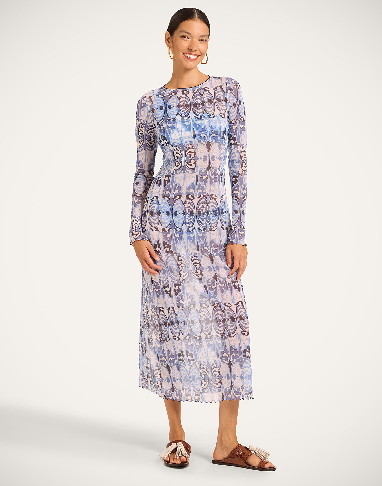 La DoubleJ Slinky Swing Dress Cocoon Blue DRE1104TUL003COC01BU03