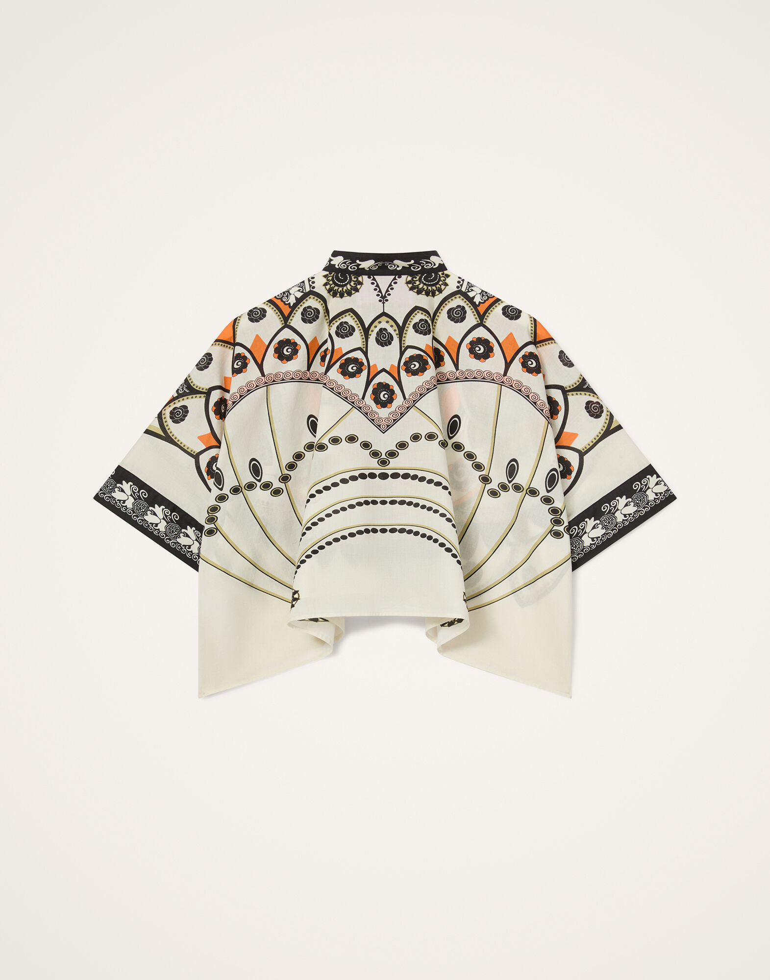 La DoubleJ Mini Foulard Shirt Plume Plac&eacute;e Ivory SHI0091COT056PLU03WH04