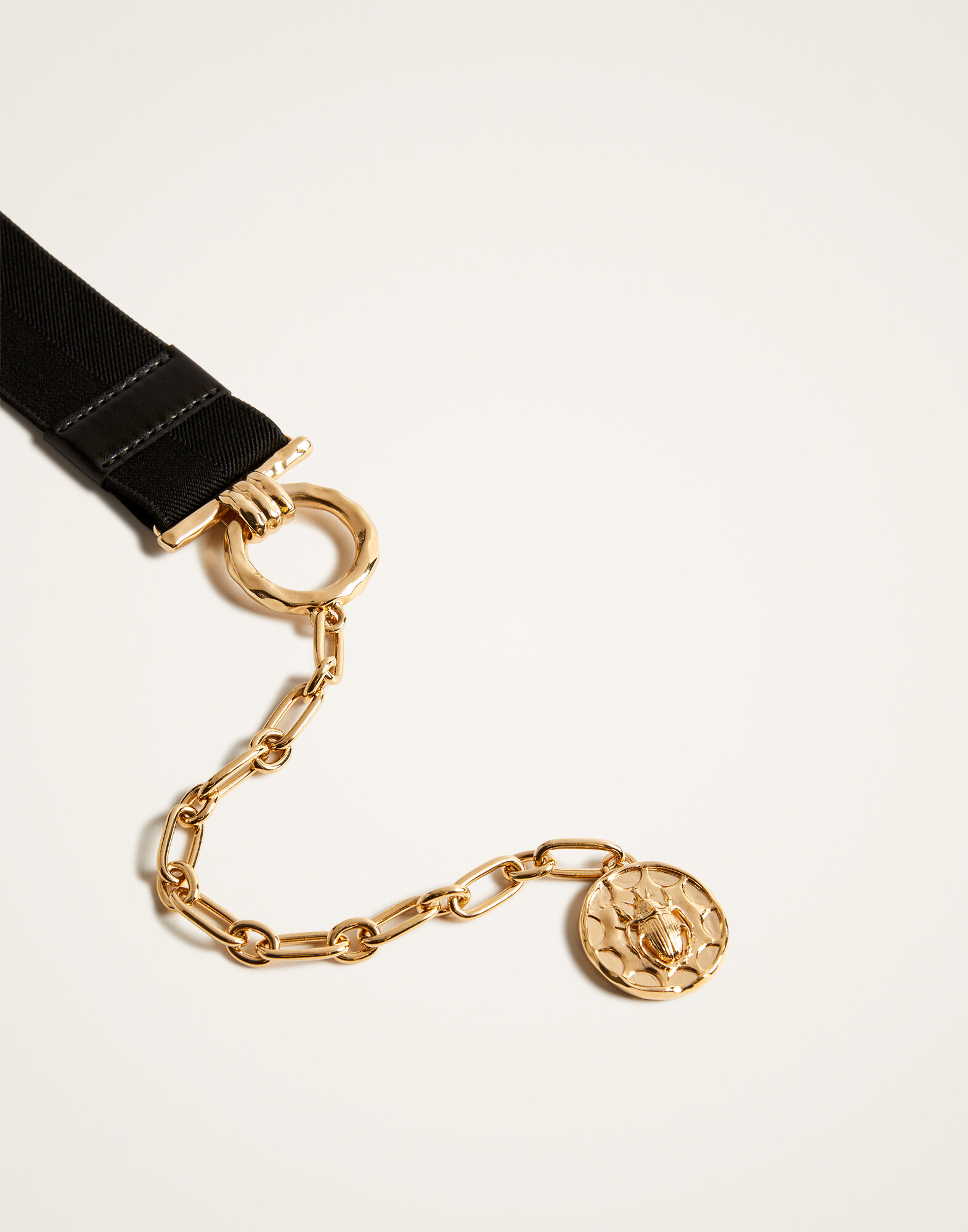 La DoubleJ Medallion Belt Solid Black BEL0012BRA003SOLIDBL01