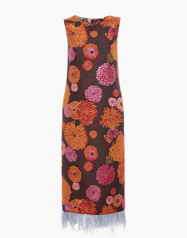 La DoubleJ patterned floral-print pencil skirt - Black