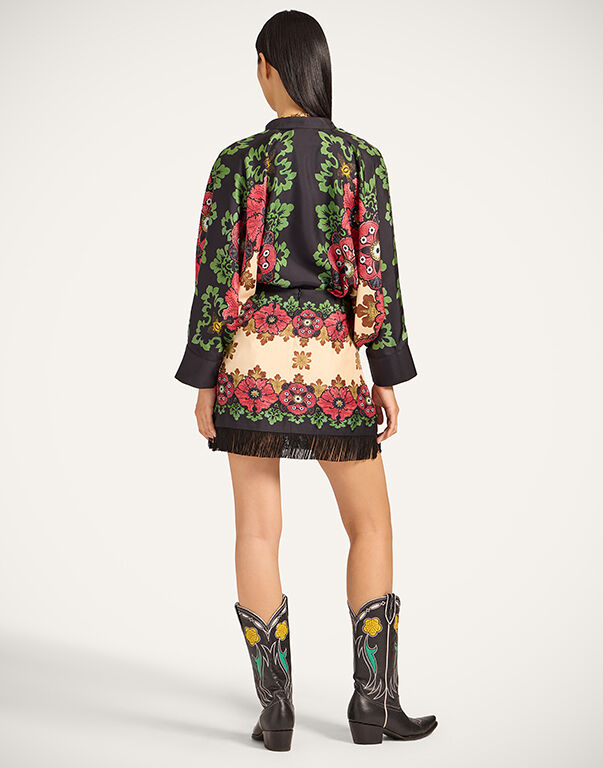 La DoubleJ Foulard Mini Skirt Bounty Plac&eacute;e Red SKI0173SIL006BOU01RE01