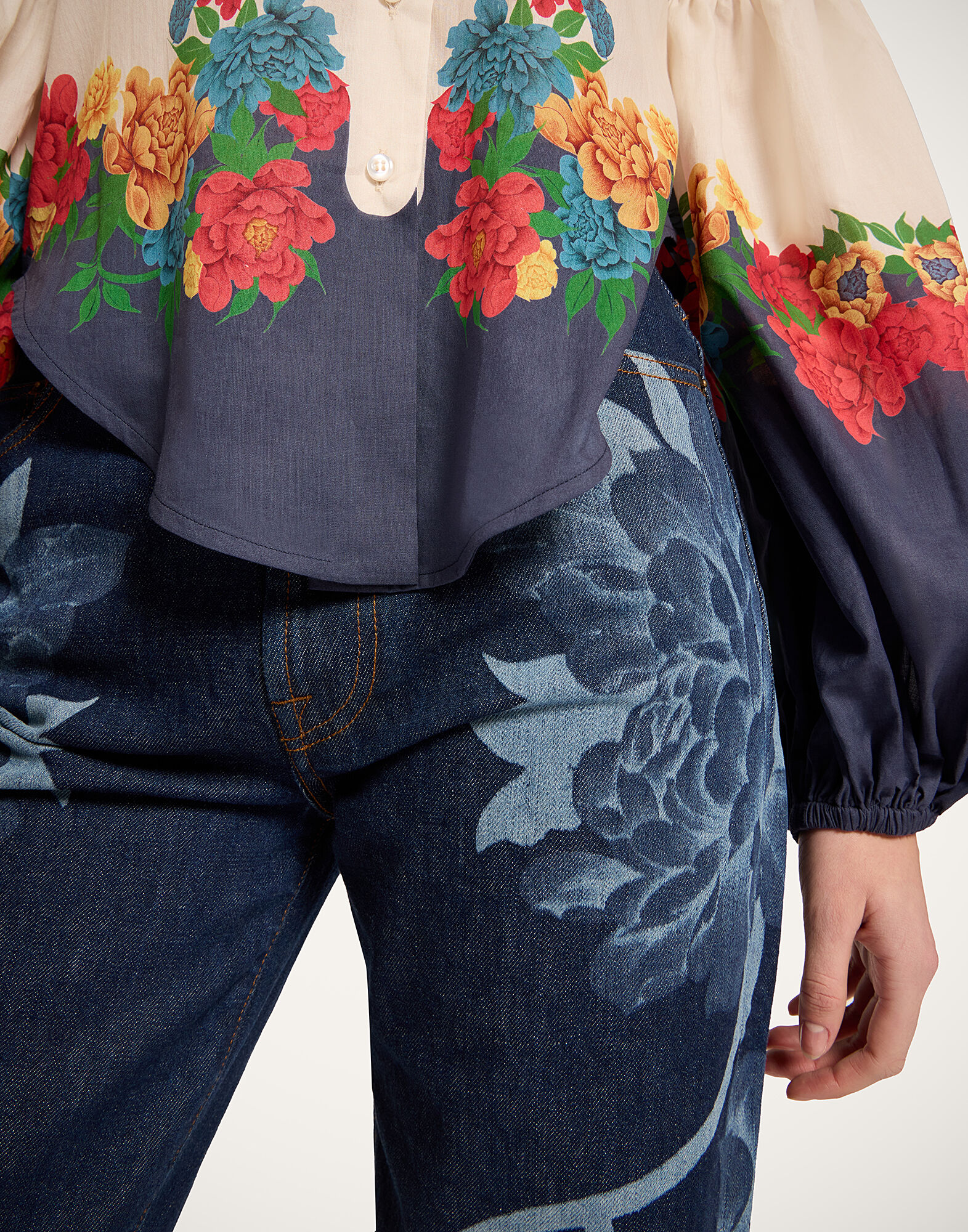 La DoubleJ The Straight Leg Jean Queen Peony Plac&eacute;e Indigo TRO0201DEN015QPE02BU15