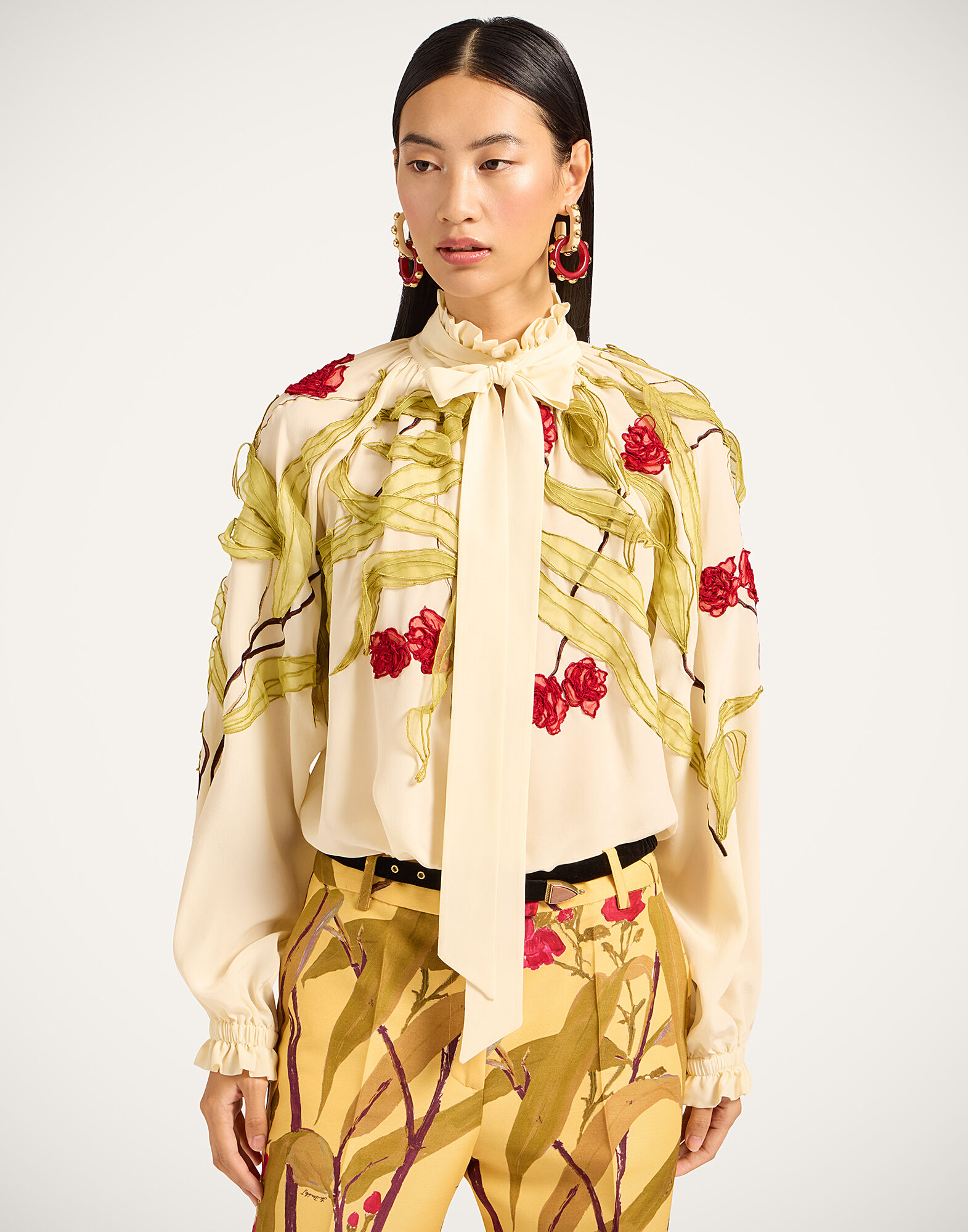 La DoubleJ Cerere Blouse Bamboo Buttercream SHI0149EMB117BMB04WH09