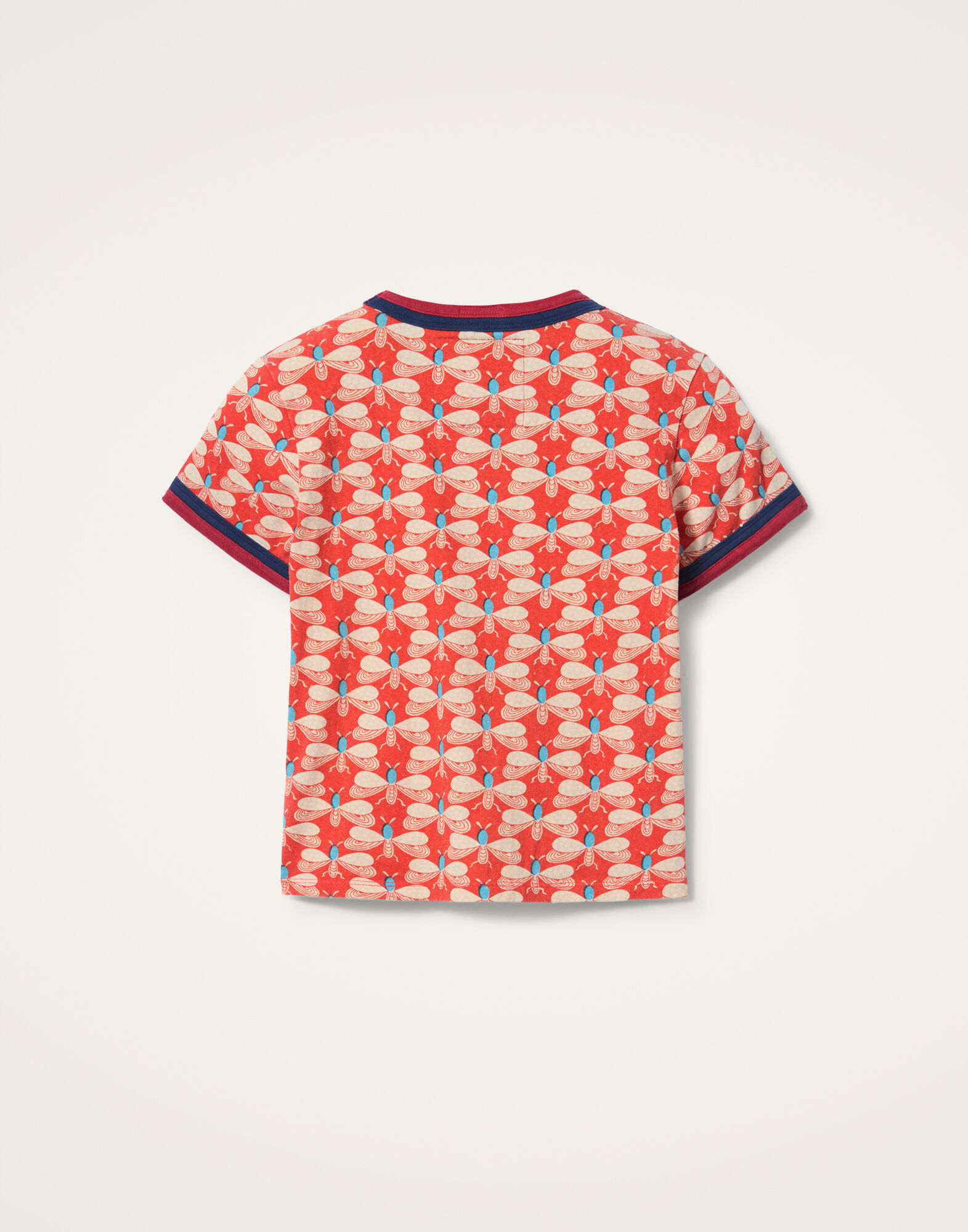 La DoubleJ Itty Bitty Double Binding Ringer T-Shirt Pull My Petaltail Orange TSH0061JER059PET03OR02