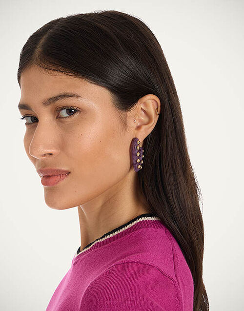 La DoubleJ Dew Earrings Mini Solid Pink EAR0055POL004SOLIDPI01