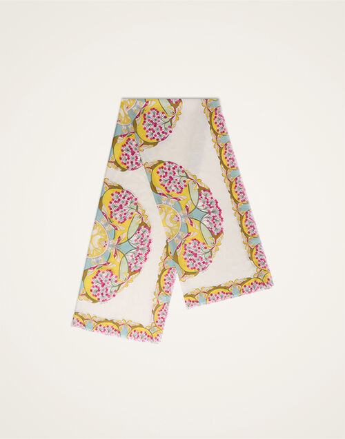 La DoubleJ Scarf (70X180) Florette Plac&eacute;e Fuchsia SCA0097MOS001FLO08PI03