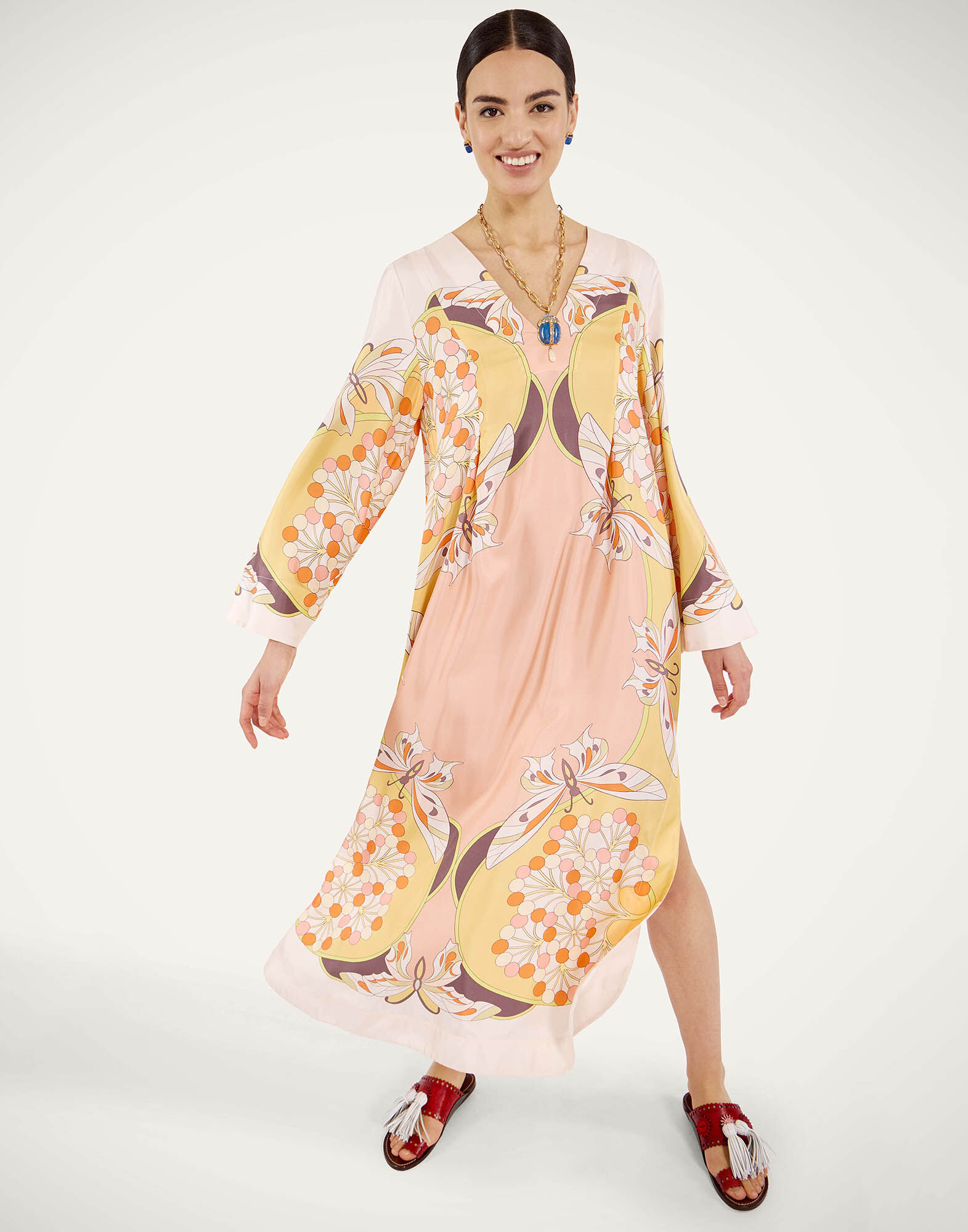 La DoubleJ Twin Flame Dress Florette Plac&eacute;e Pale Pink DRE1022SIL029FLO08PI02