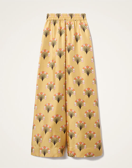 La DoubleJ Palazzo Pants Florette Yellow TRO0003SIL001FLO05YE02