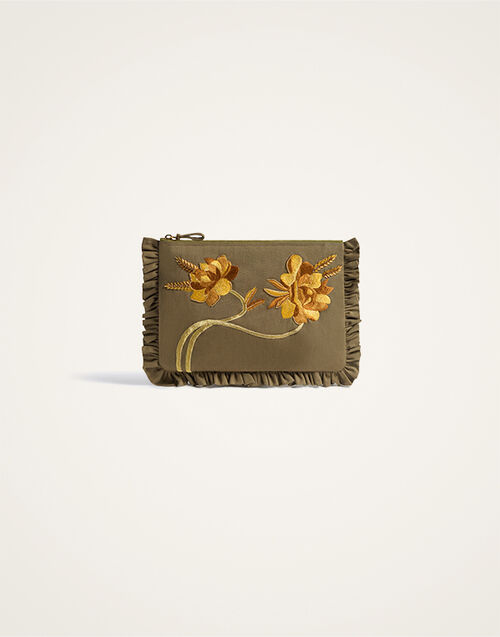 La DoubleJ Hand Pochette Solid Khaki Green BAG0098COT089SOLIDGR07