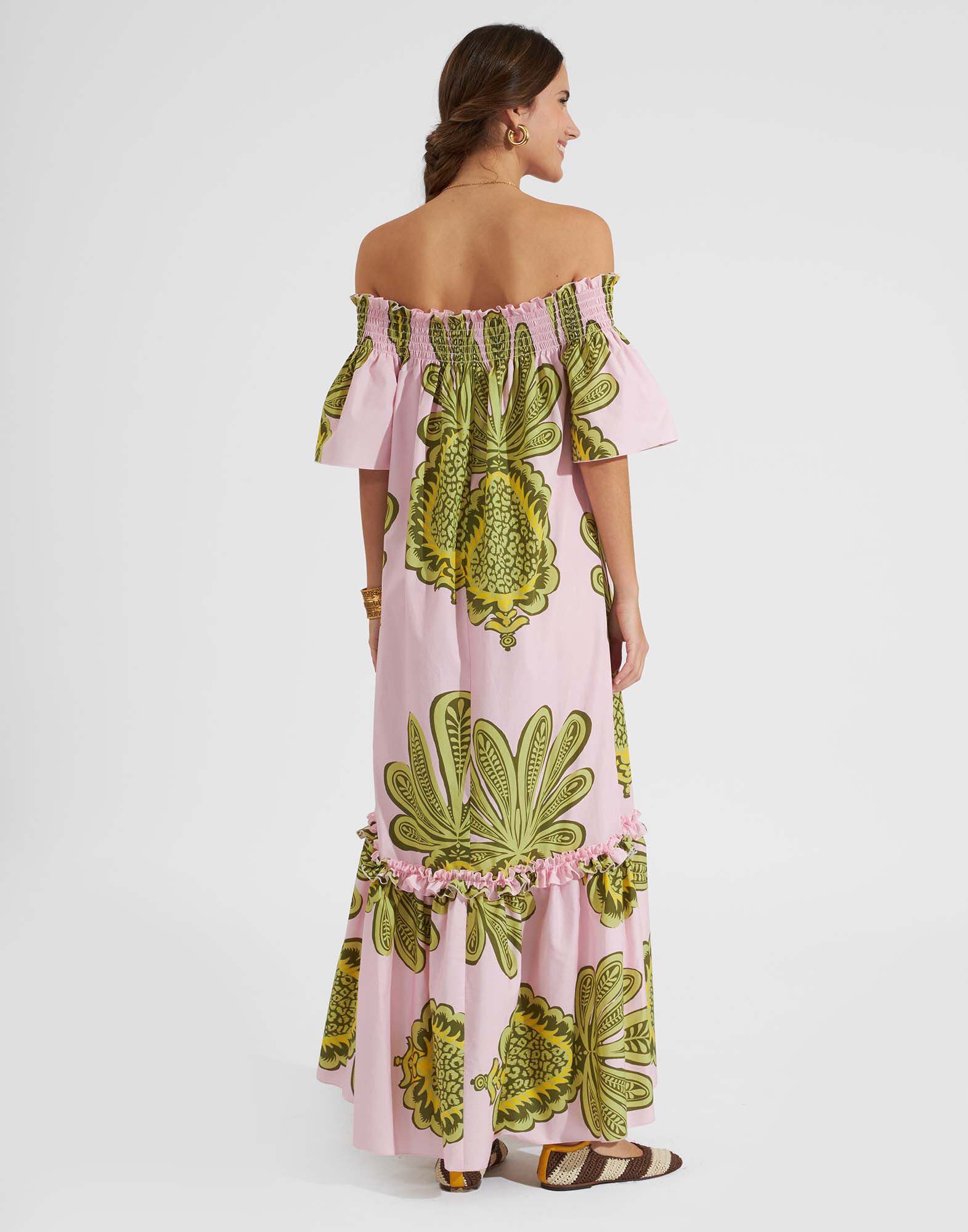 La DoubleJ Capalbio Dress Big Pineapple Pink DRE0320COT039PNP01PI01