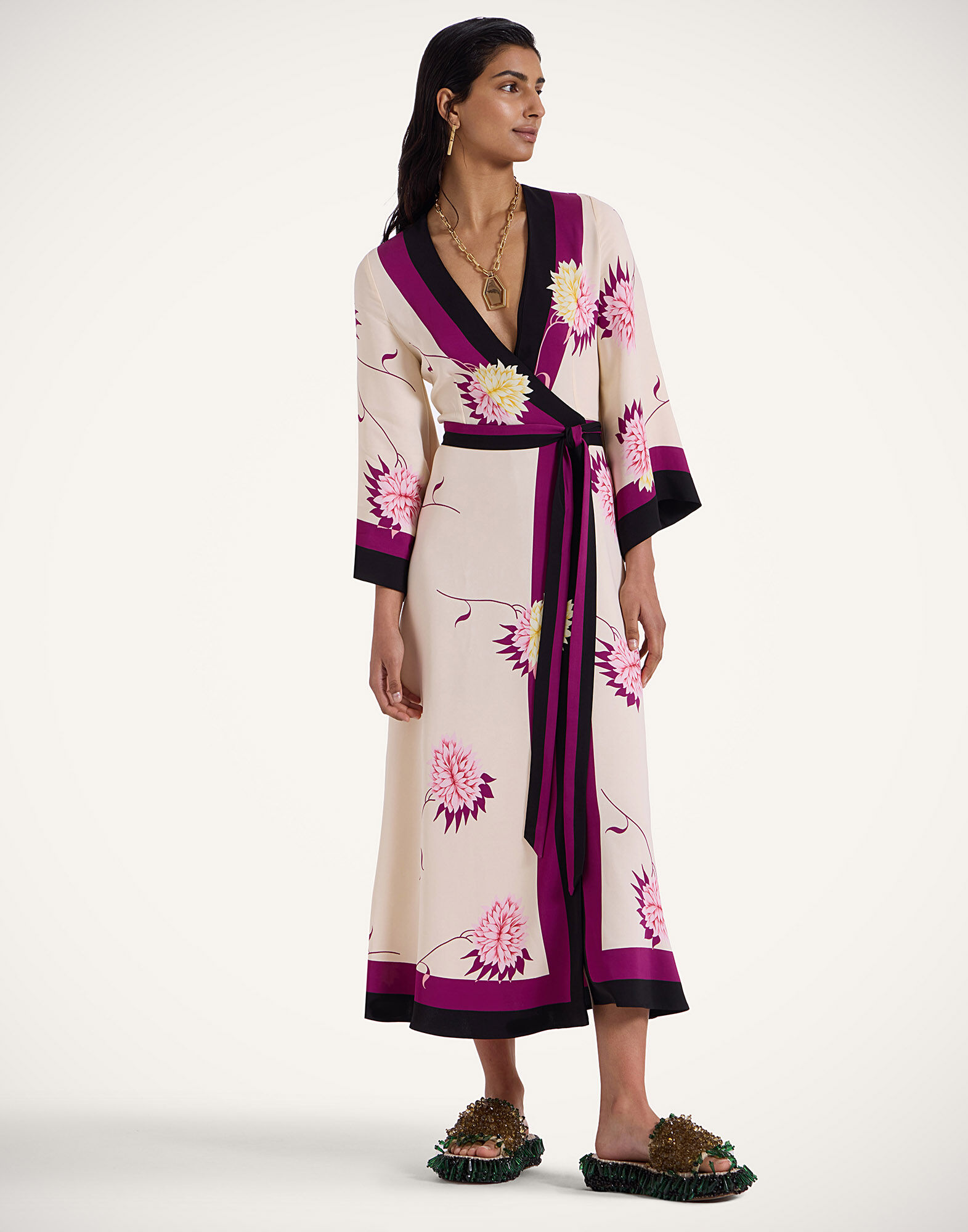 La DoubleJ The Wrap Dress Derby Plac&eacute;e Multicolor DRE0734CAD005DER03MU01