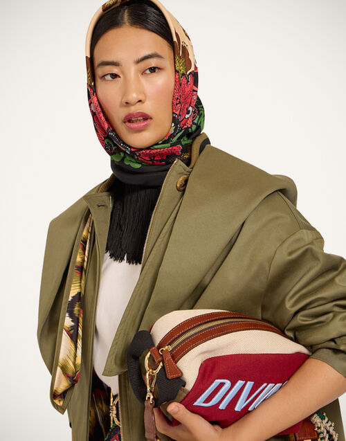 La DoubleJ Reversible Fringe Foulard 90 Bounty Placée Orange SCA0073SIL006BOU01OR02