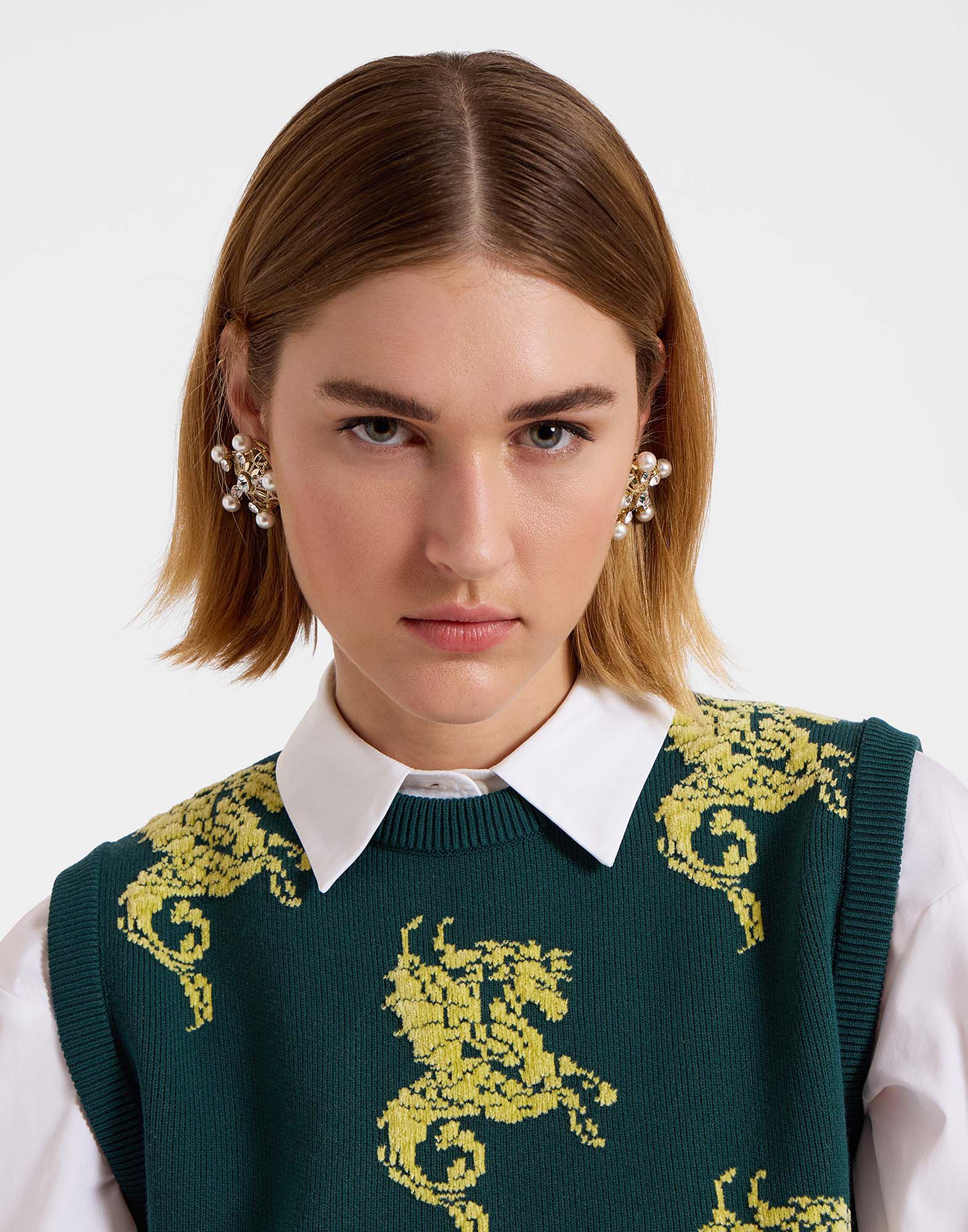 La DoubleJ Gryphos Gilet Black & Lime PUL0212KNI121VA289GR09