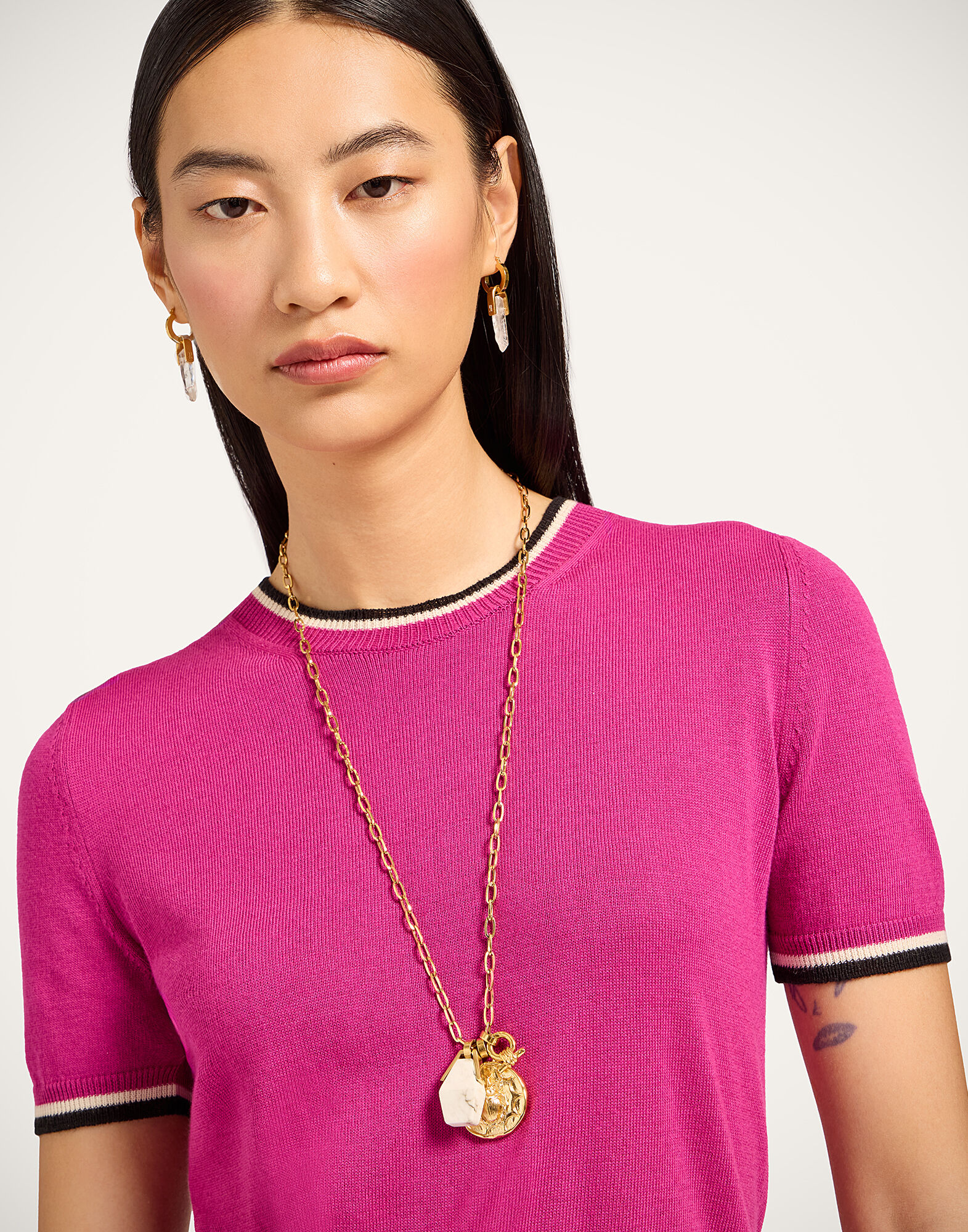 La DoubleJ Busy-bee Tee Solid Pink PUL0260KNI154SOLIDPI01