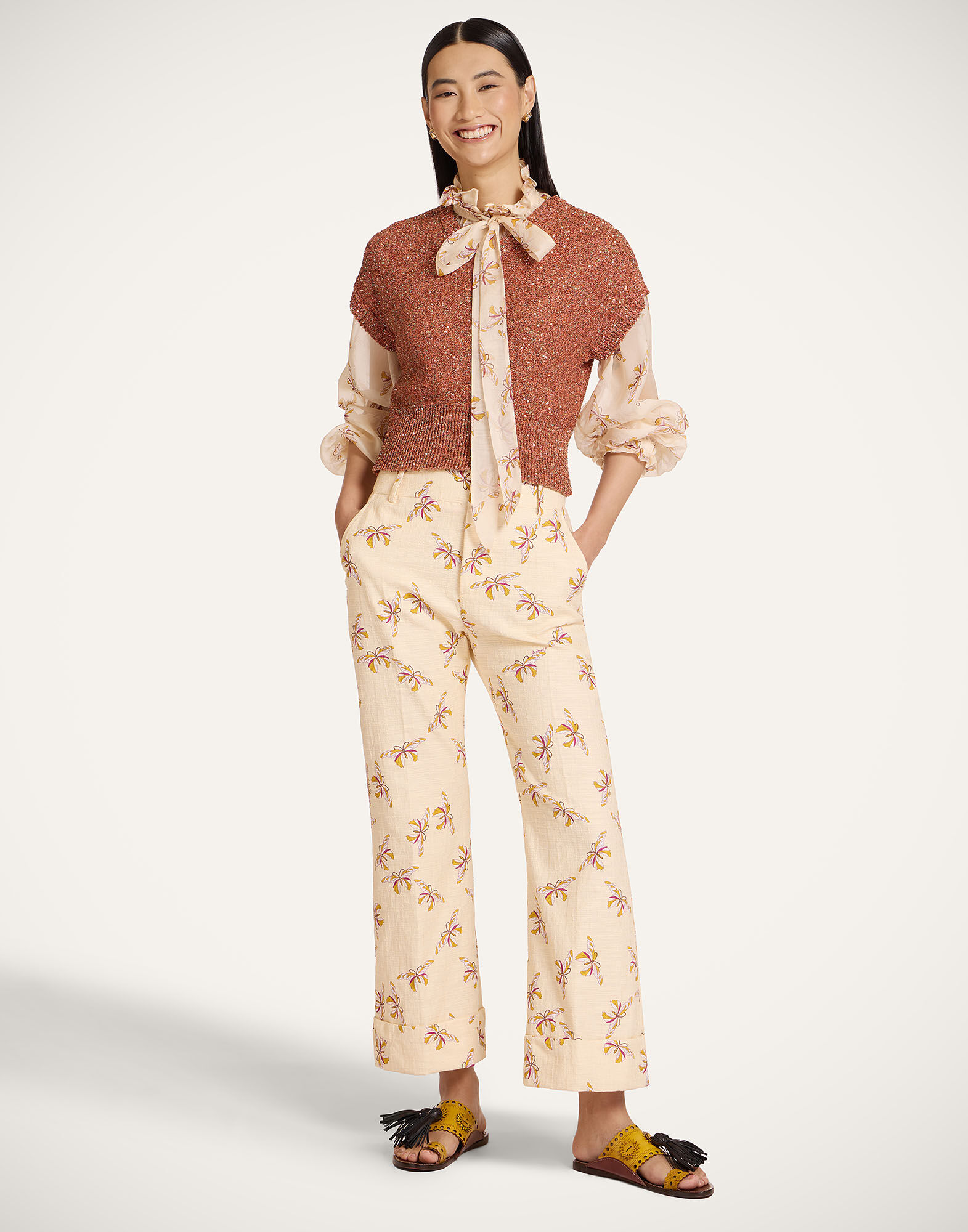 La DoubleJ Duchess Gilet Solid Orange PUL0363KNI201VA475OR02