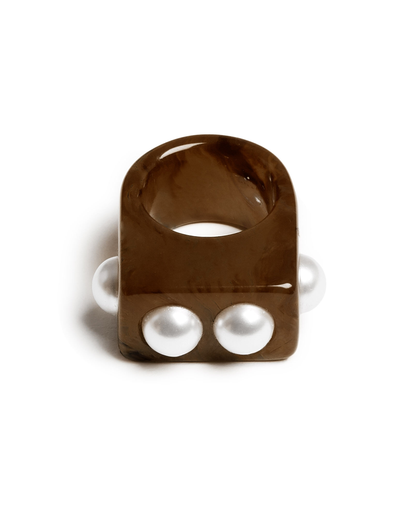 La DoubleJ Nefertiti Ring Solid Tortoiseshell RIN0007POL007SOLIDBR14