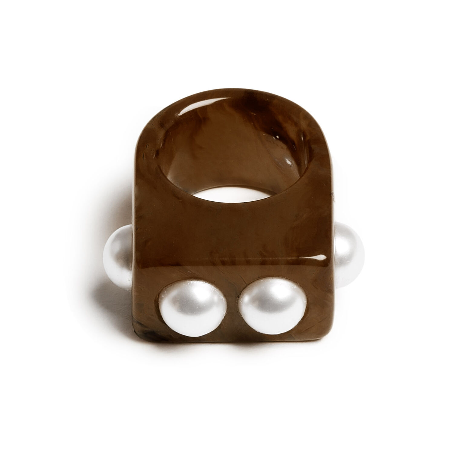 La Doublej Nefertiti Ring In Solid Tortoiseshell