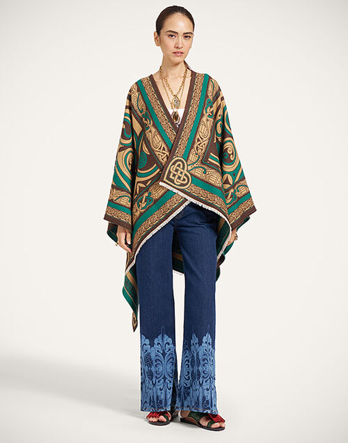 La DoubleJ Soul Poncho Kells Plac&eacute;e Camel SCA0059WOL025KEL03BR04