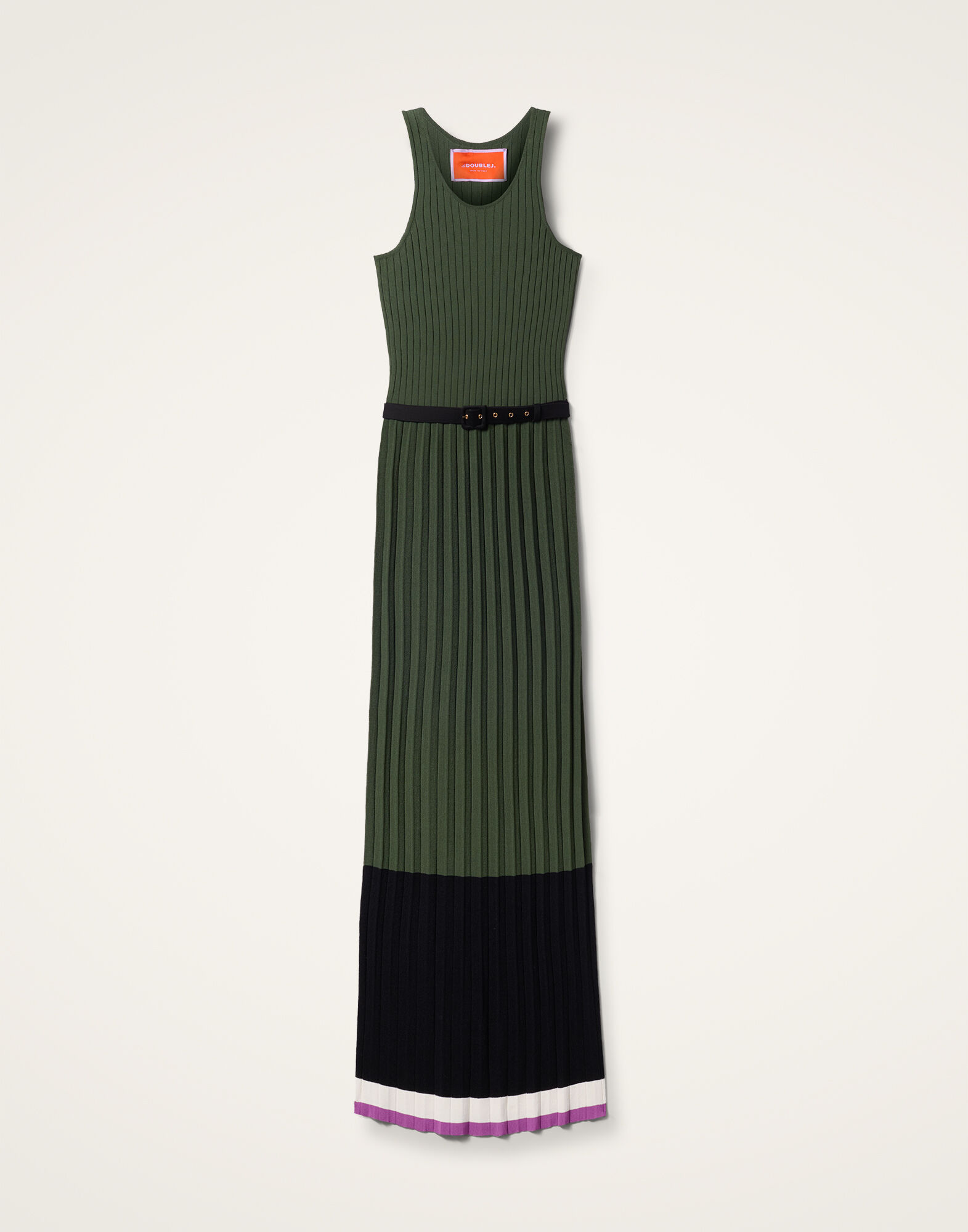 La DoubleJ Organetto Dress Color Block Black & Camouflage DRE0882KNI150VA344GR08