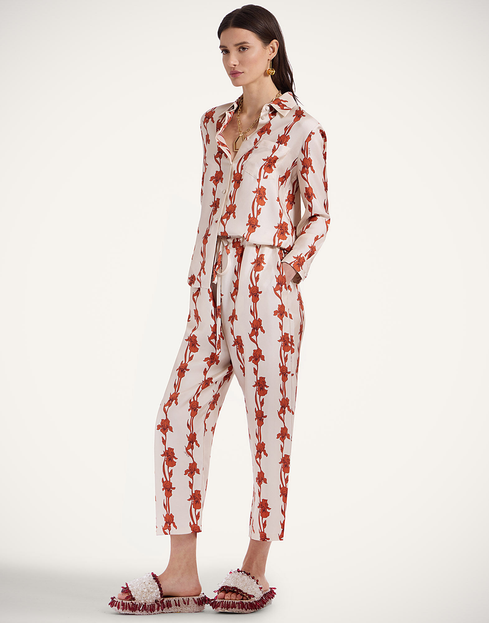 La DoubleJ Boy Shirt Mini Iris Dark Orange SHI0001SIL001IRS03OR03