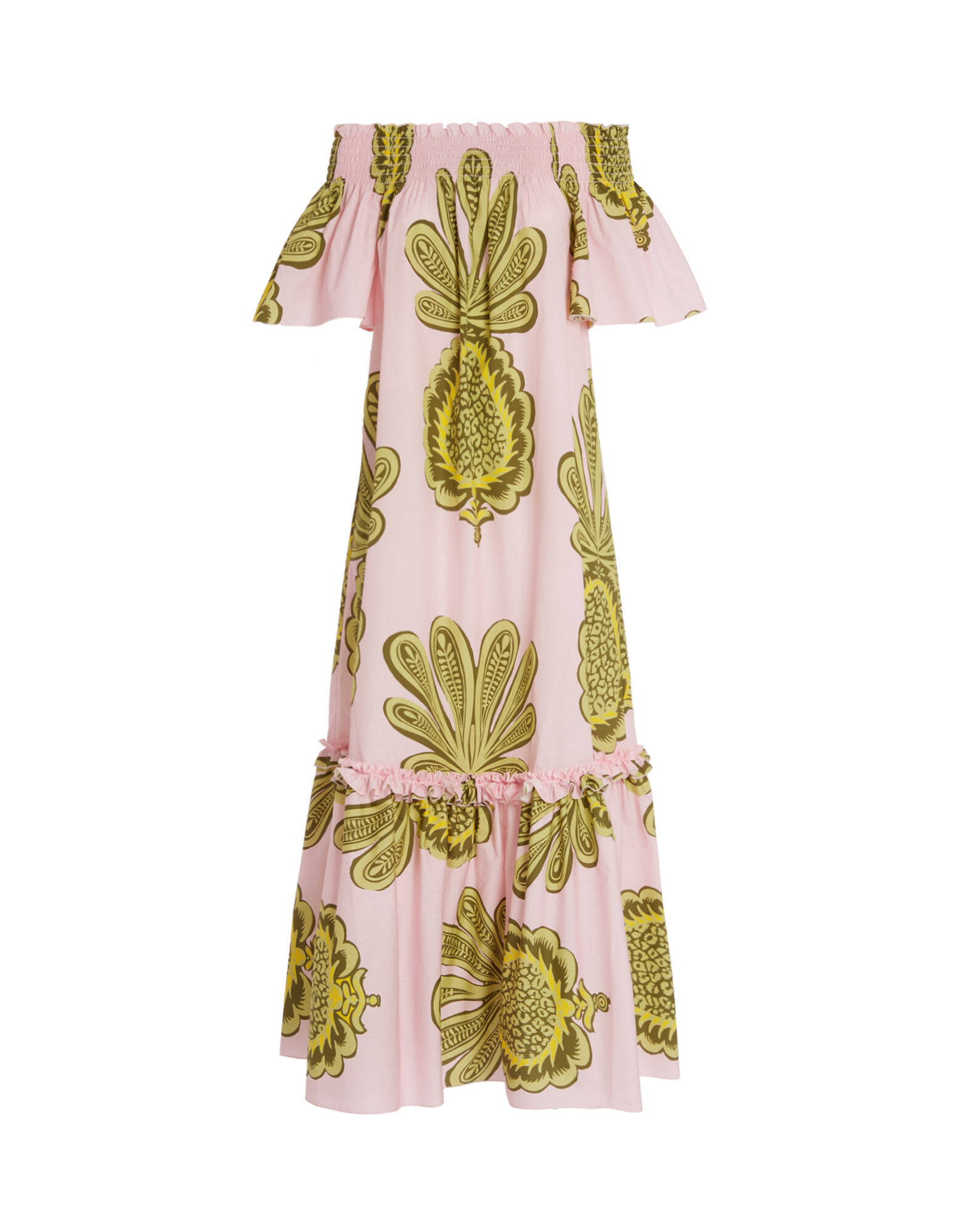 La DoubleJ Capalbio Dress Big Pineapple Pink DRE0320COT039PNP01PI01