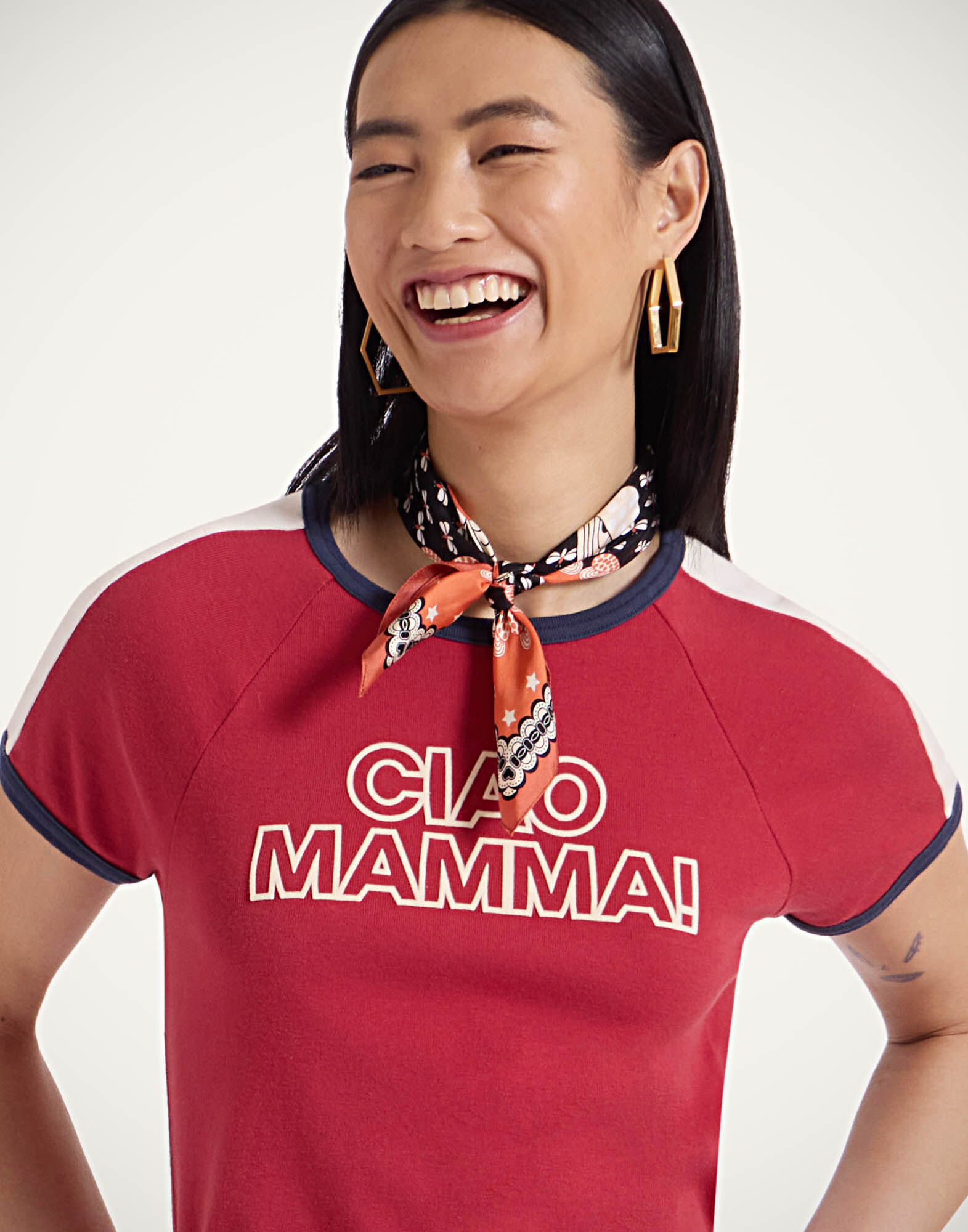 La DoubleJ Itty Bitty Concert Racer T-Shirt Ciao Mamma! Red TSH0062JER058MAM03RE01