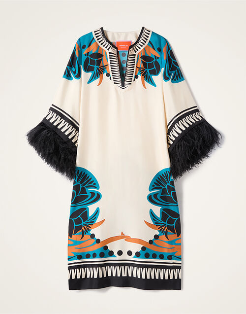 La DoubleJ The Kaftan Florence Plac&eacute;e Ivory DRE0871SIL006FLO02WH04