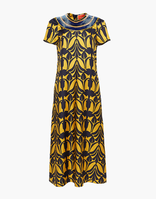 La DoubleJ Super Swing Dress Papyrus Gold DRE0601SIL001PAY01YE05