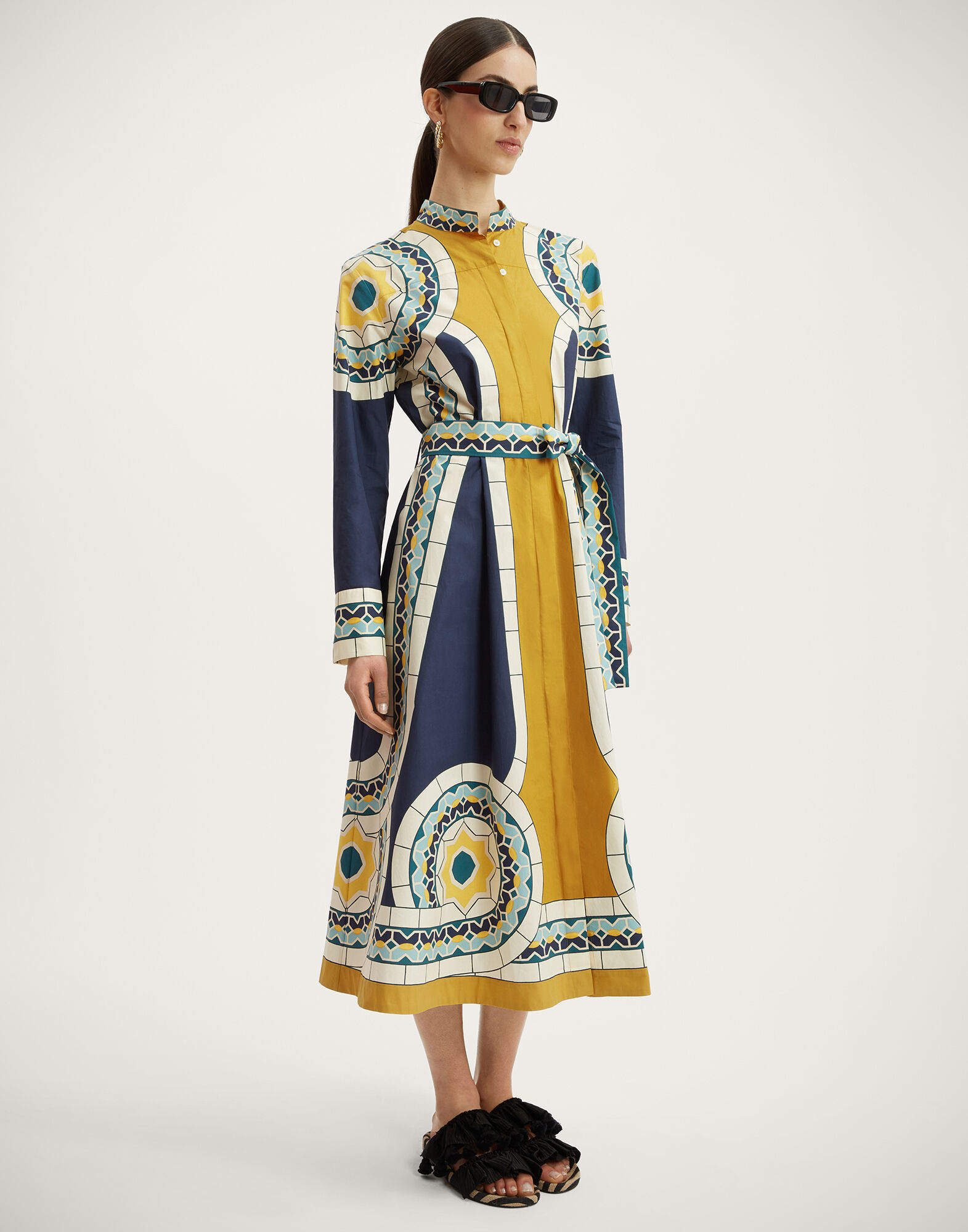 La DoubleJ Sundowner Dress Mudejar Plac&eacute;e Blue DRE0459COT015MUD01BU03