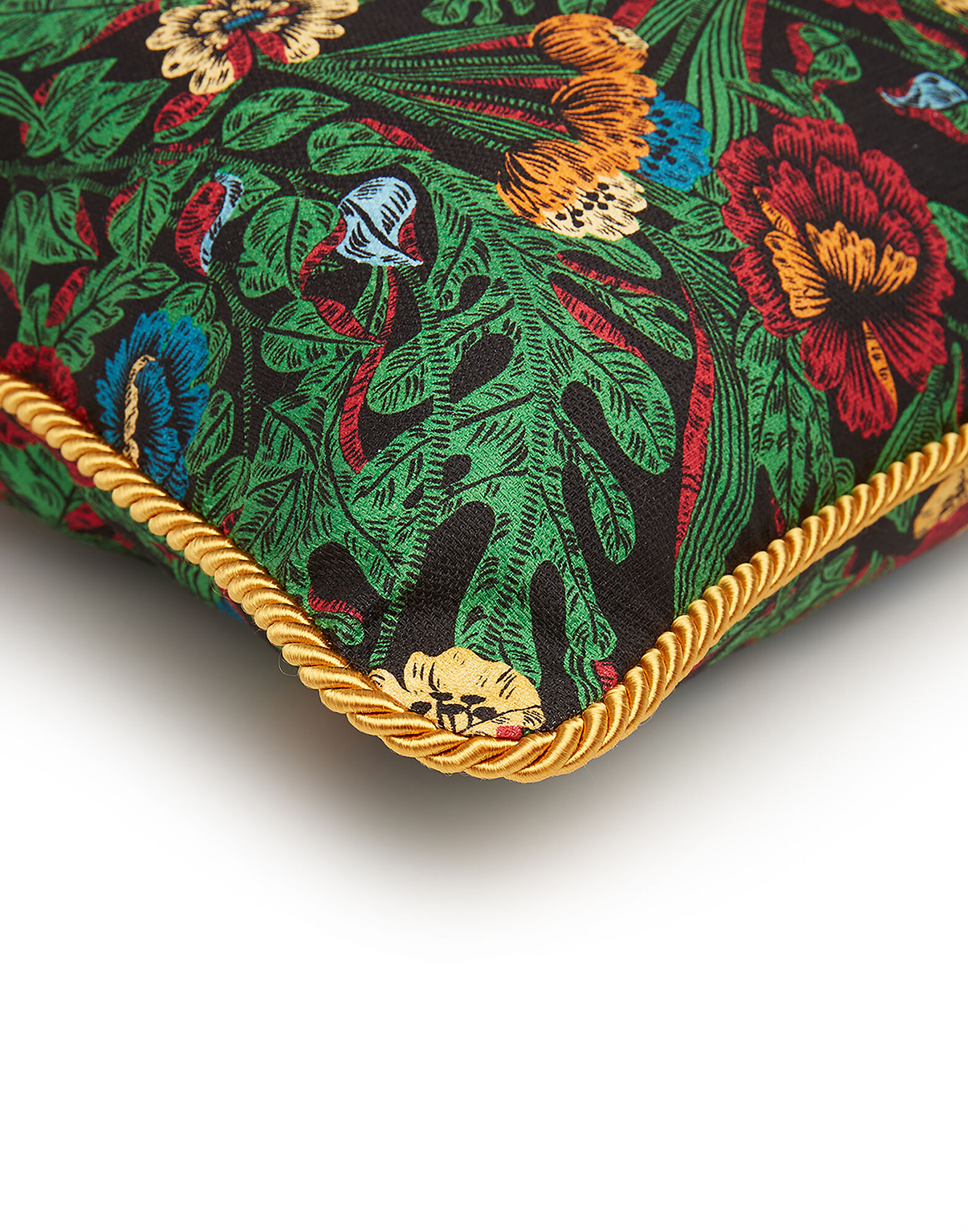 La DoubleJ Cushion With Fringes (50X50) Night Garden Bianco CUS0009COT005GAR0003