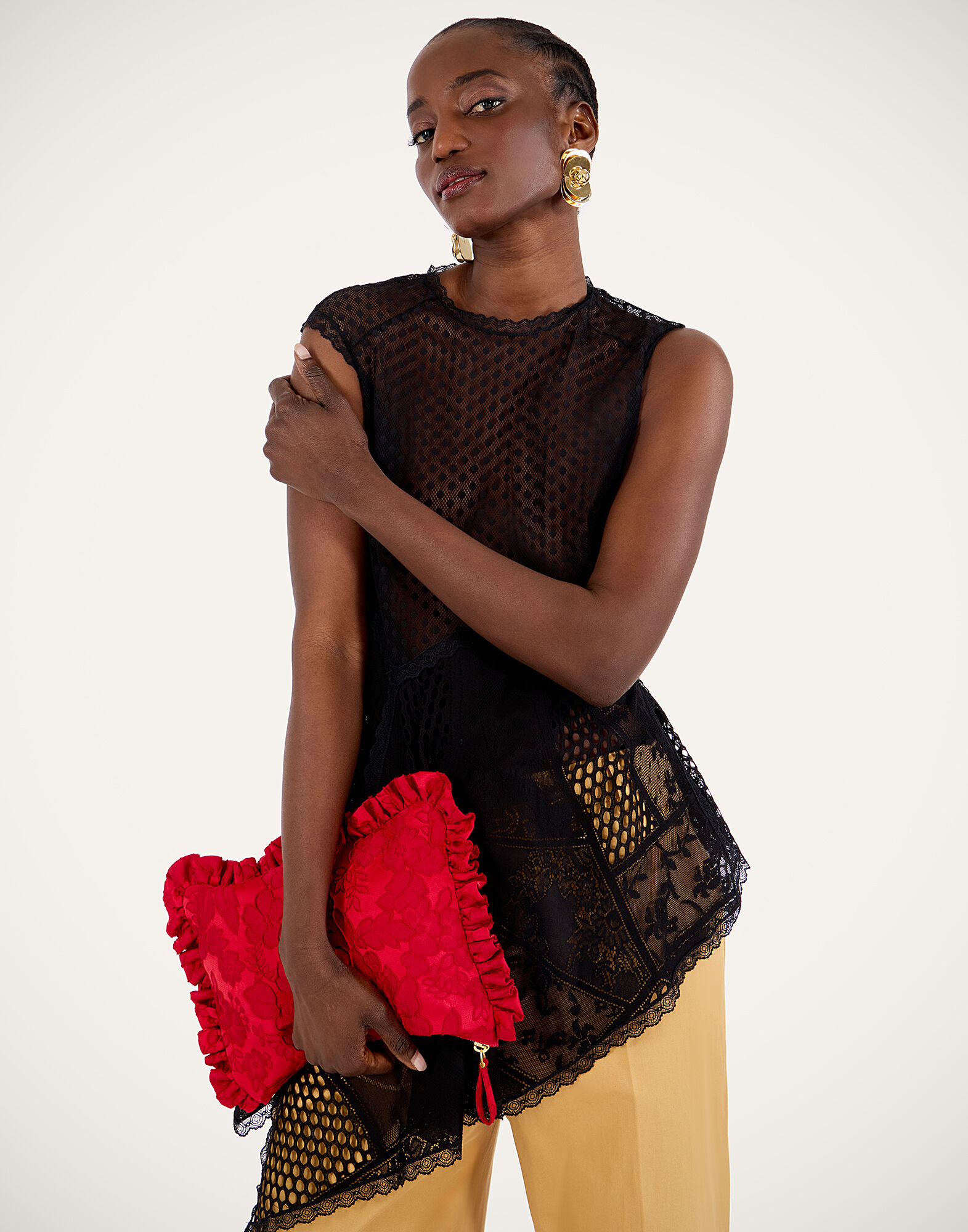 La DoubleJ Aura Top Solid Black TOP0189LAC009SOLIDBL01