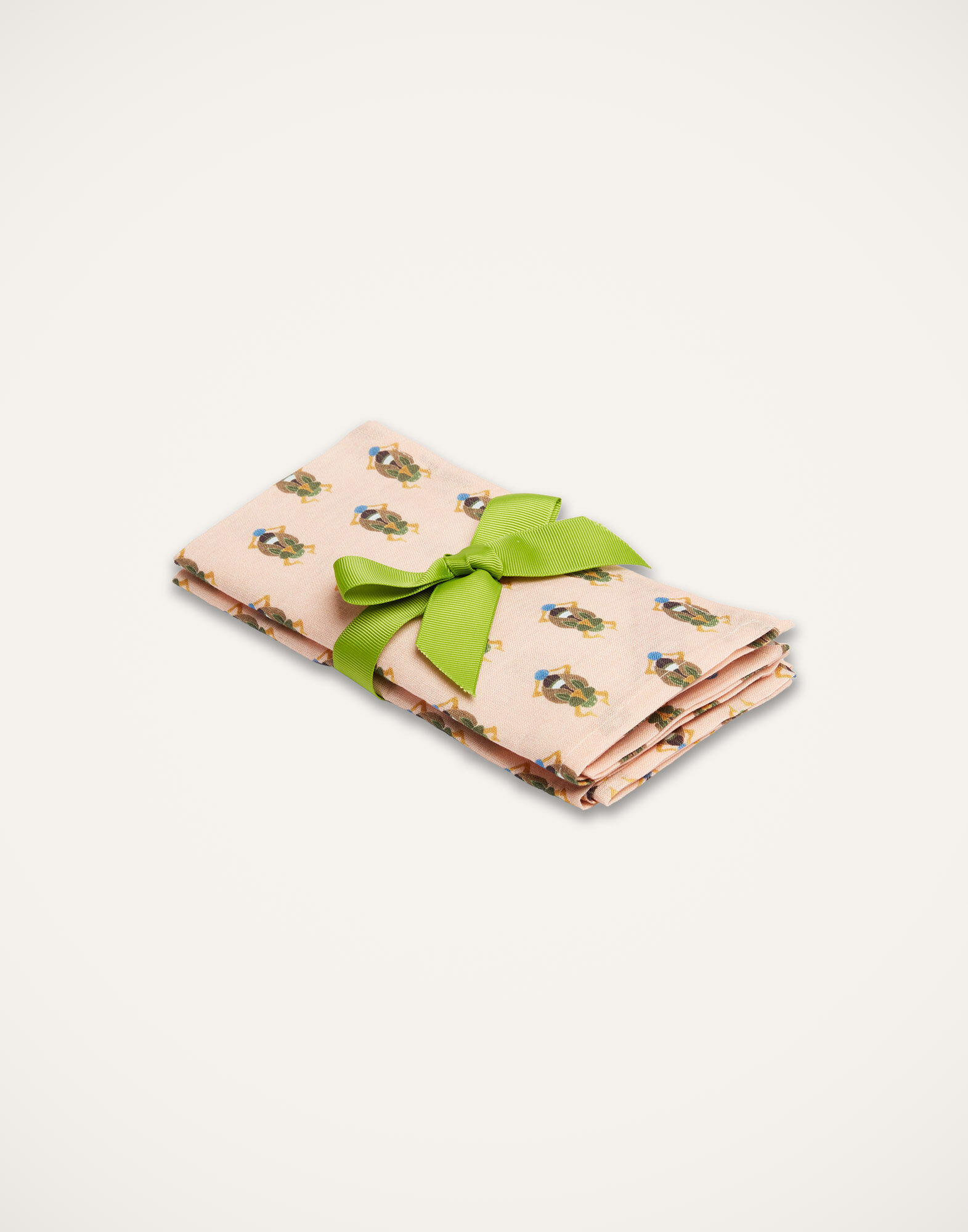 La DoubleJ Large Napkins Set Of 2 Pink Scarab NAP0006LIN001SCR0002