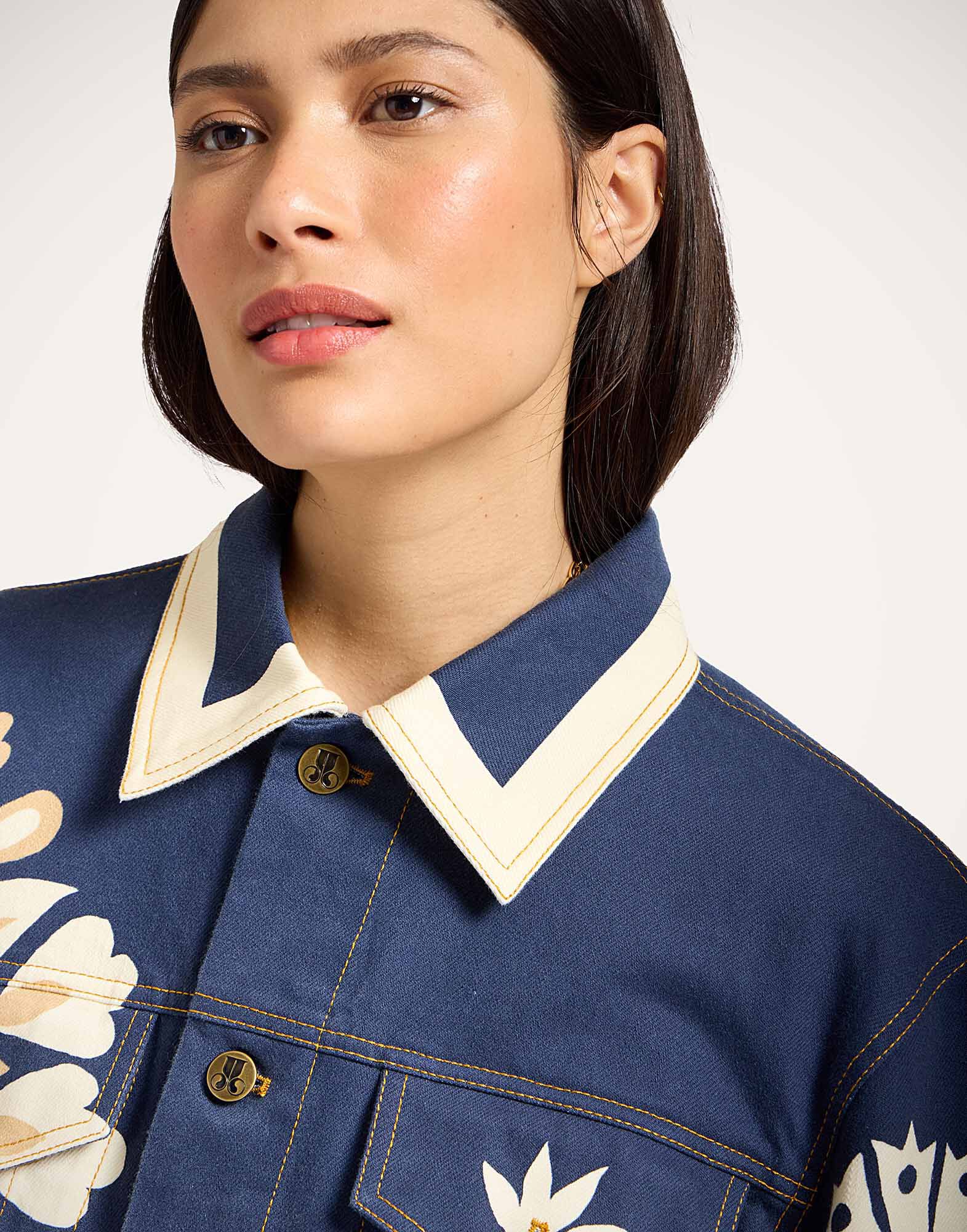 La DoubleJ JJ Jean Jacket Selva Plac&eacute;e Blue JAC0070DEN001SEL07BU03