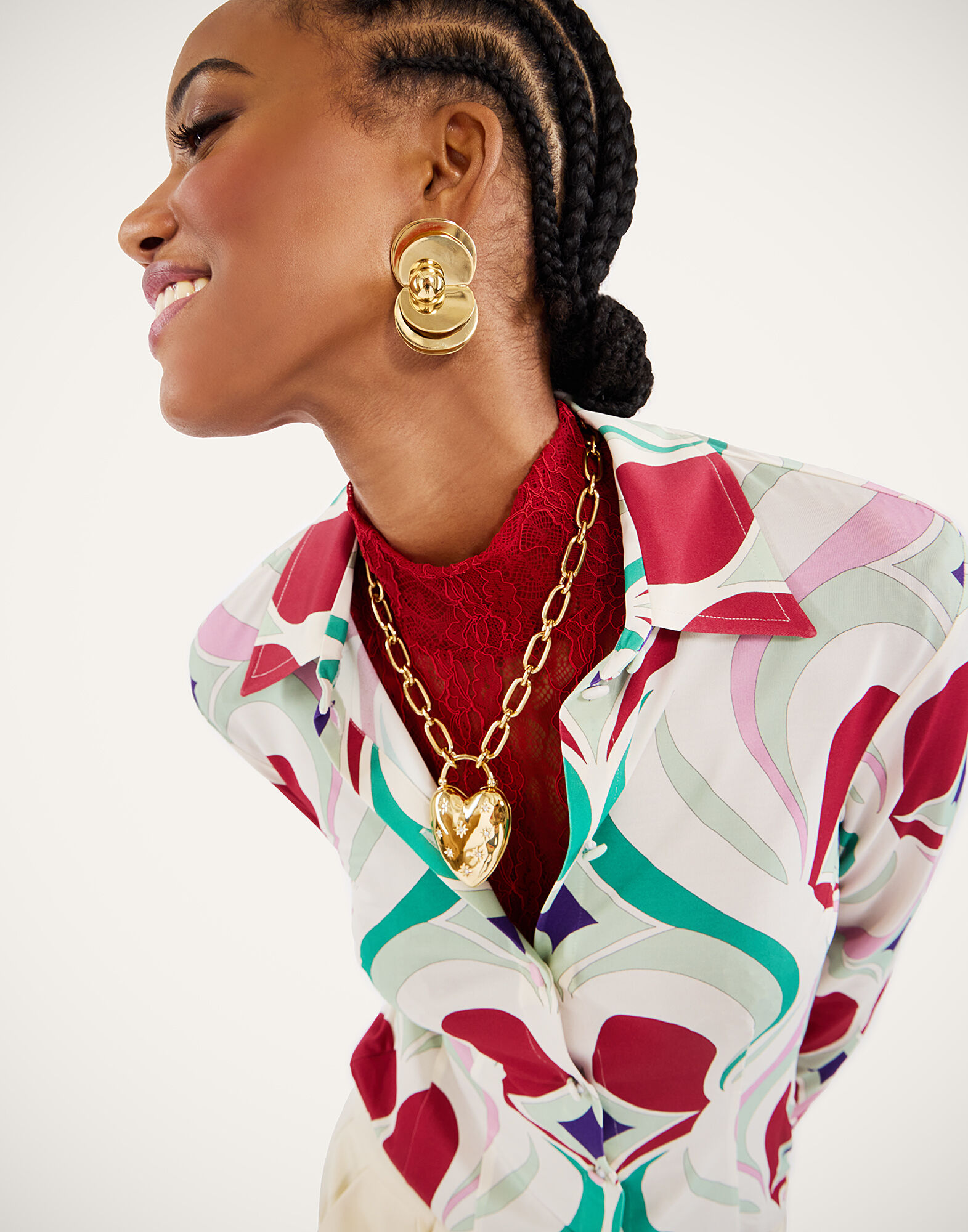 La DoubleJ Fitted Shirt Macro Jive Ecru SHI0116JER027JIV05BR05