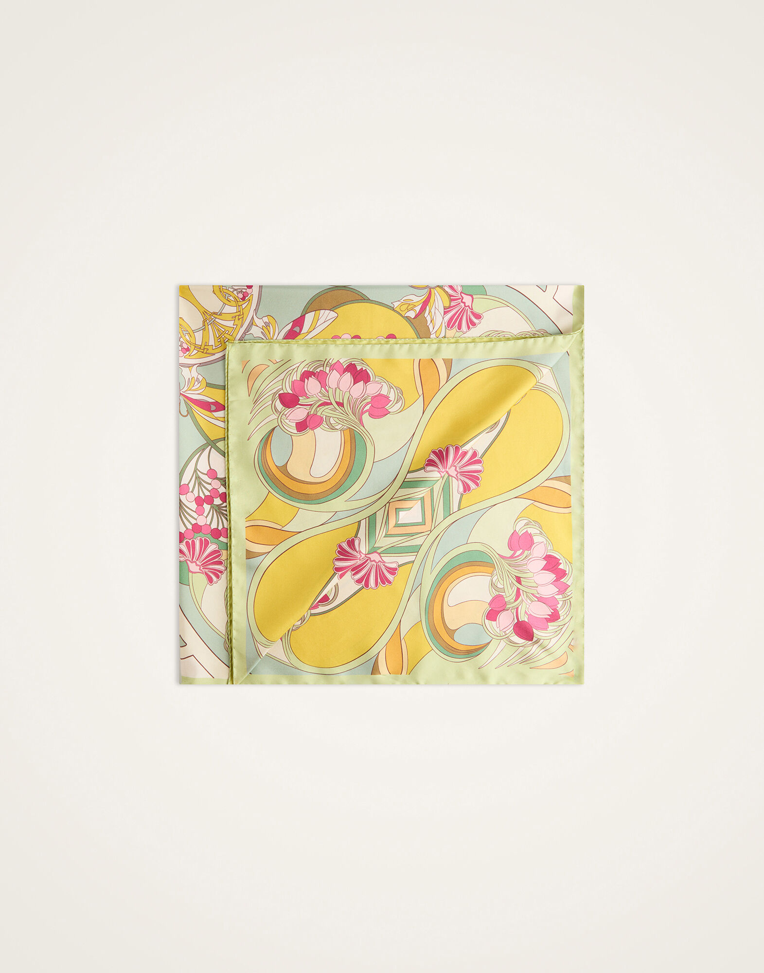 La DoubleJ Reversible Foulard 90 Florette Plac&eacute;e Fuchsia SCA0099SIL006FLO08PI03