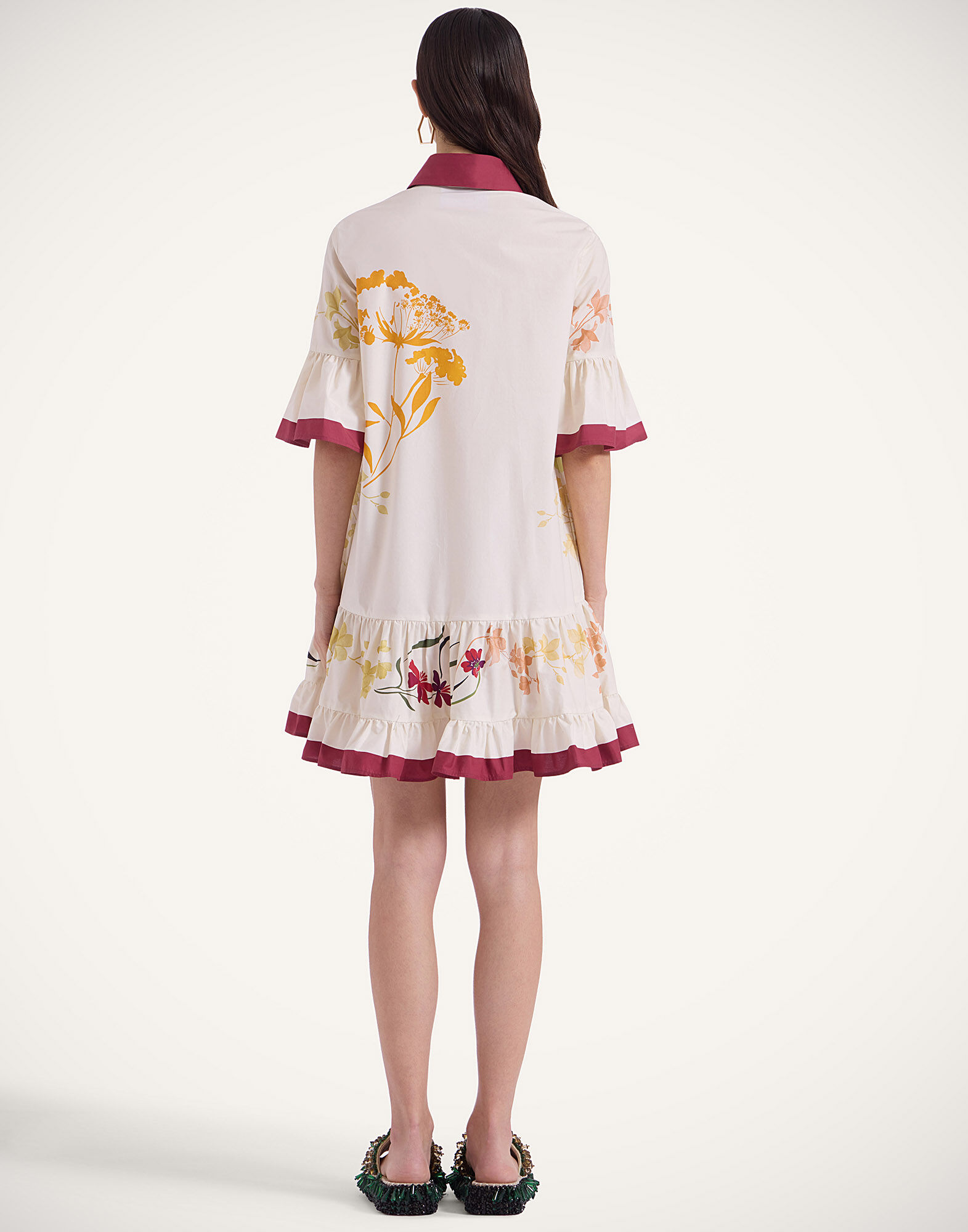 La DoubleJ Choux Dress Corsage Plac&eacute;e Ivory DRE0205COT015CRS01WH04