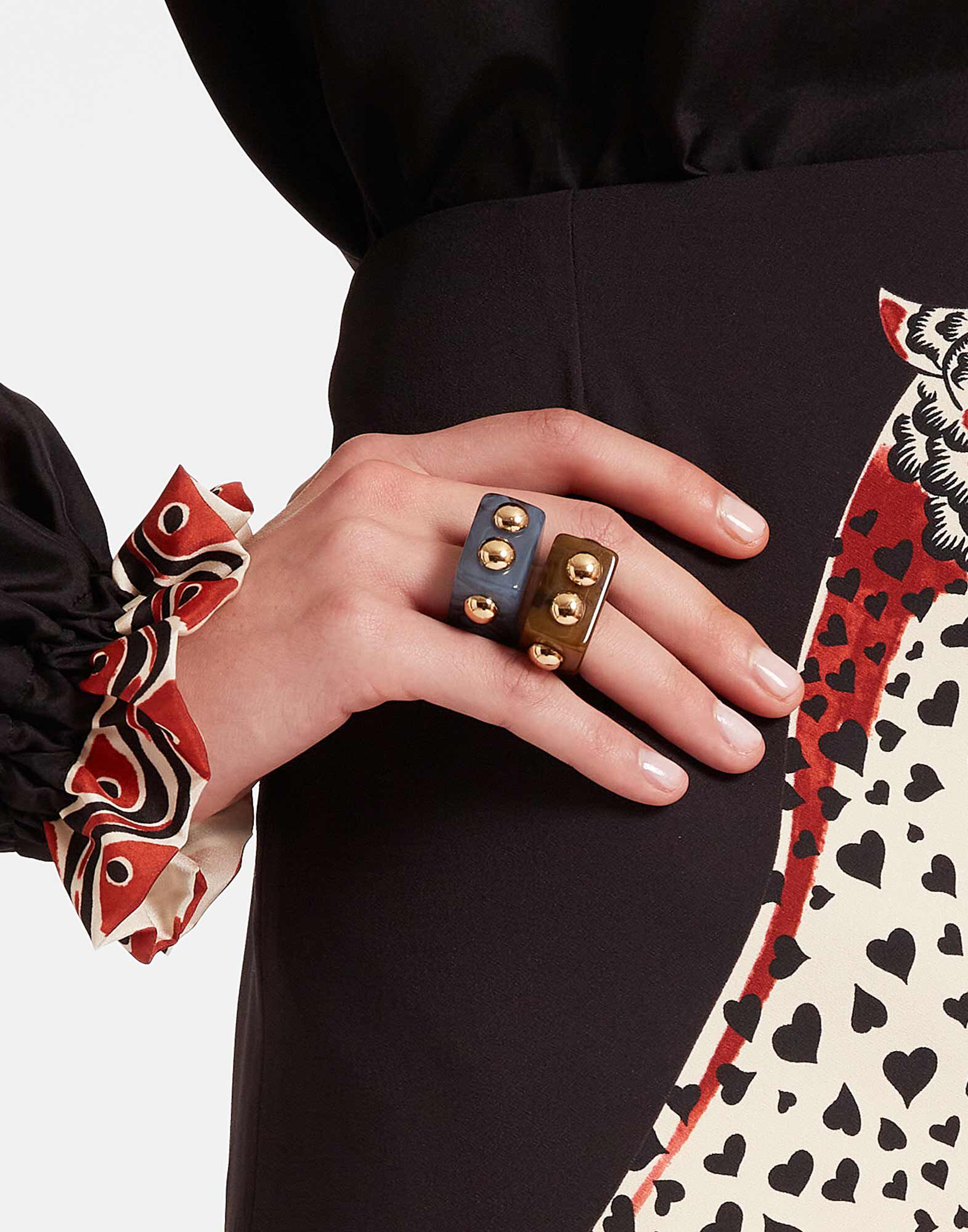 La DoubleJ Nefertiti Ring Solid Teal RIN0004POL005SOLIDBU07