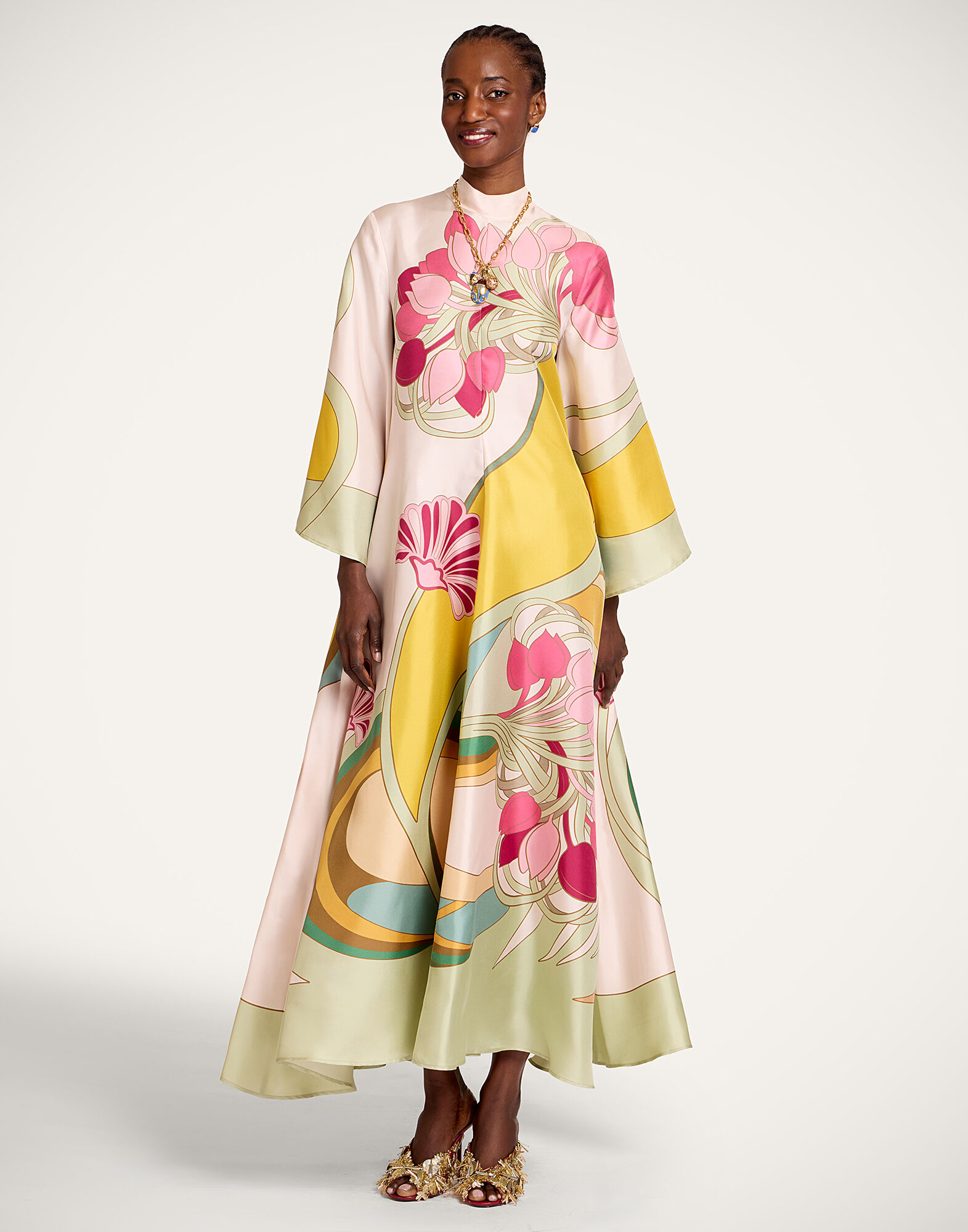 La DoubleJ Magnifico Dress Tulip Plac&eacute;e Green DRE0232SIL001TUL07GR02